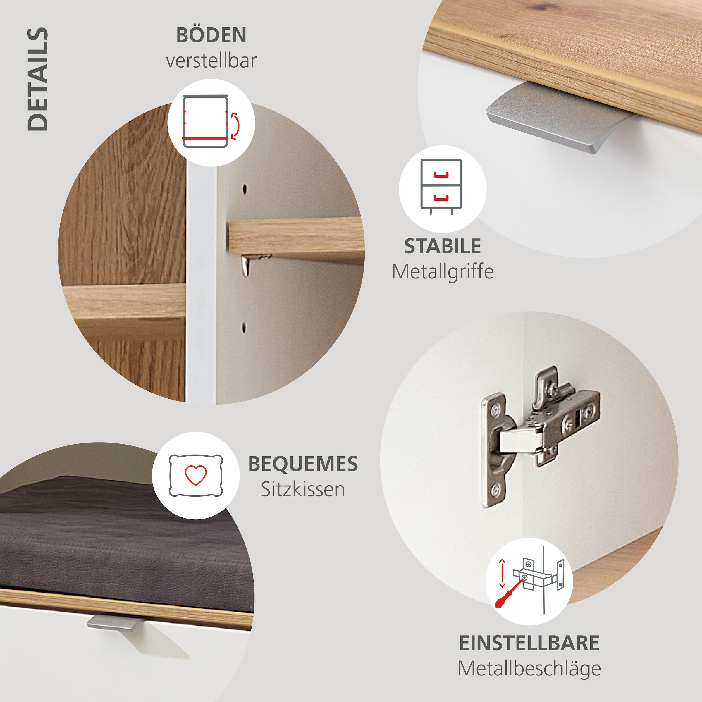 Innostyle Garderoben-Set »Bari Garderobenprogarmm, BxHxT 264x202x38 cm« Set, 5 Stk. tlg.