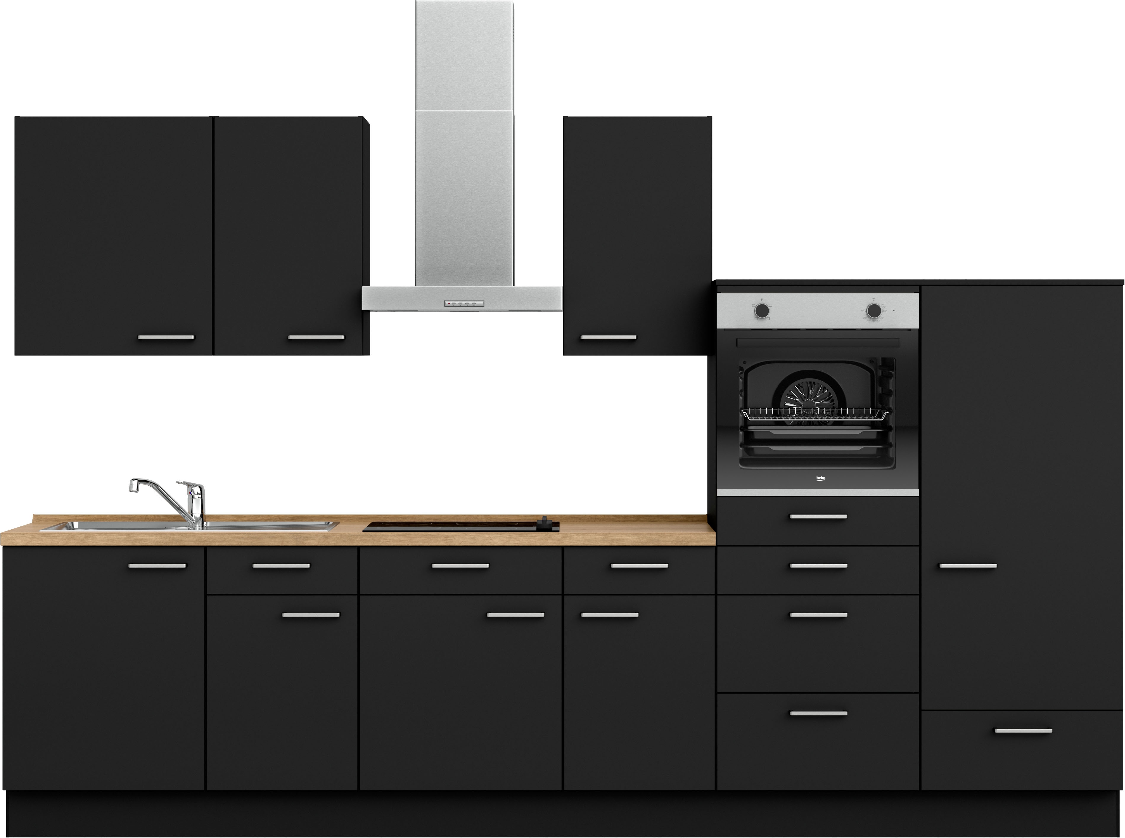 nobilia 1100000002199 ""Touch I", NEU: individuell anpassbar mit gratis Profi-Beratung" vormontiert, Breite 330 cm, Ausrichtung wählbar, wahlw. mit E-Geräten
