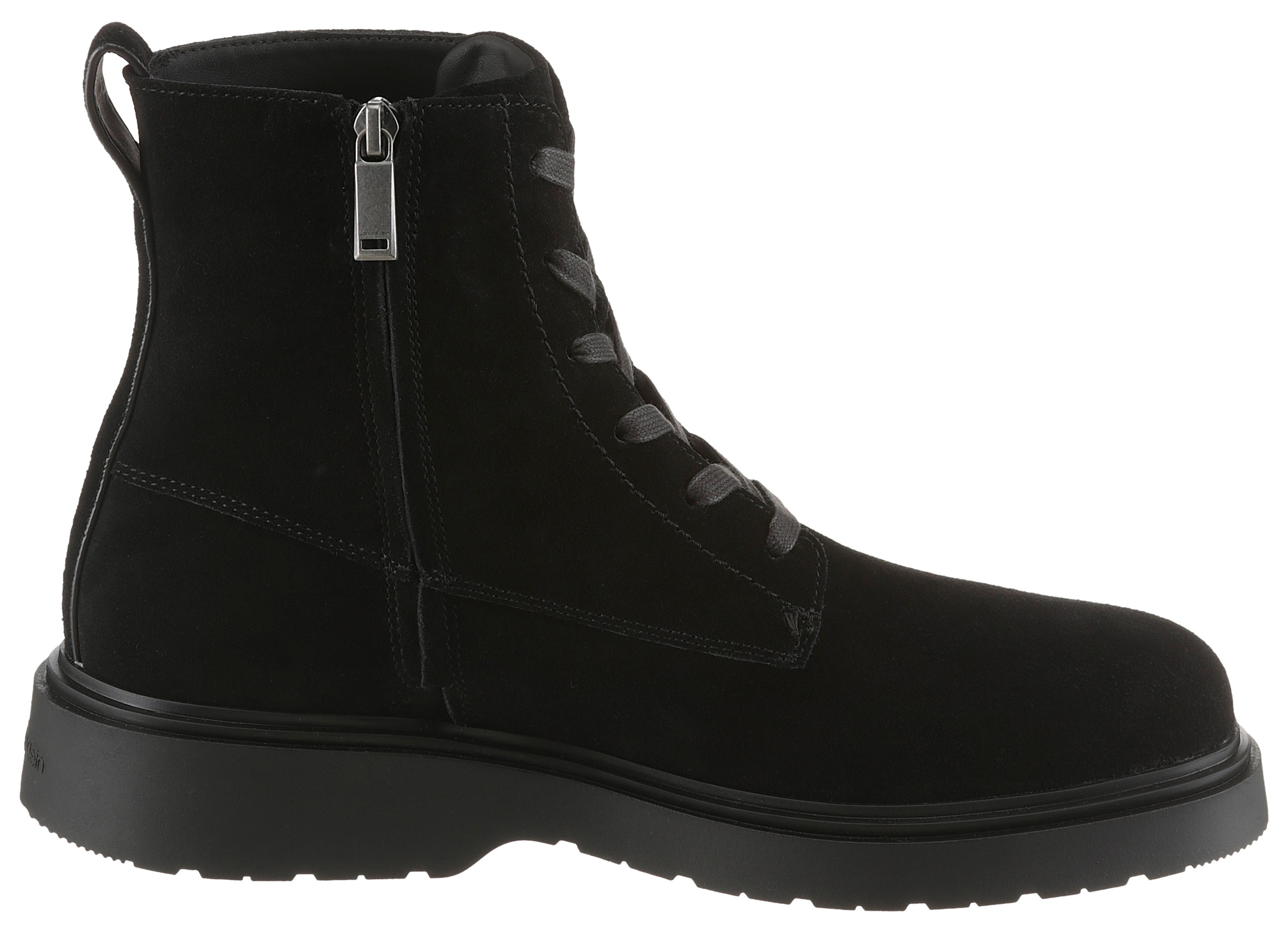 Calvin Klein Jeans Schnürboots »COMBAT ESS LACE UP ZIP BOOT SU«, Schnürstiefelette, Boots mit Anziehlasche