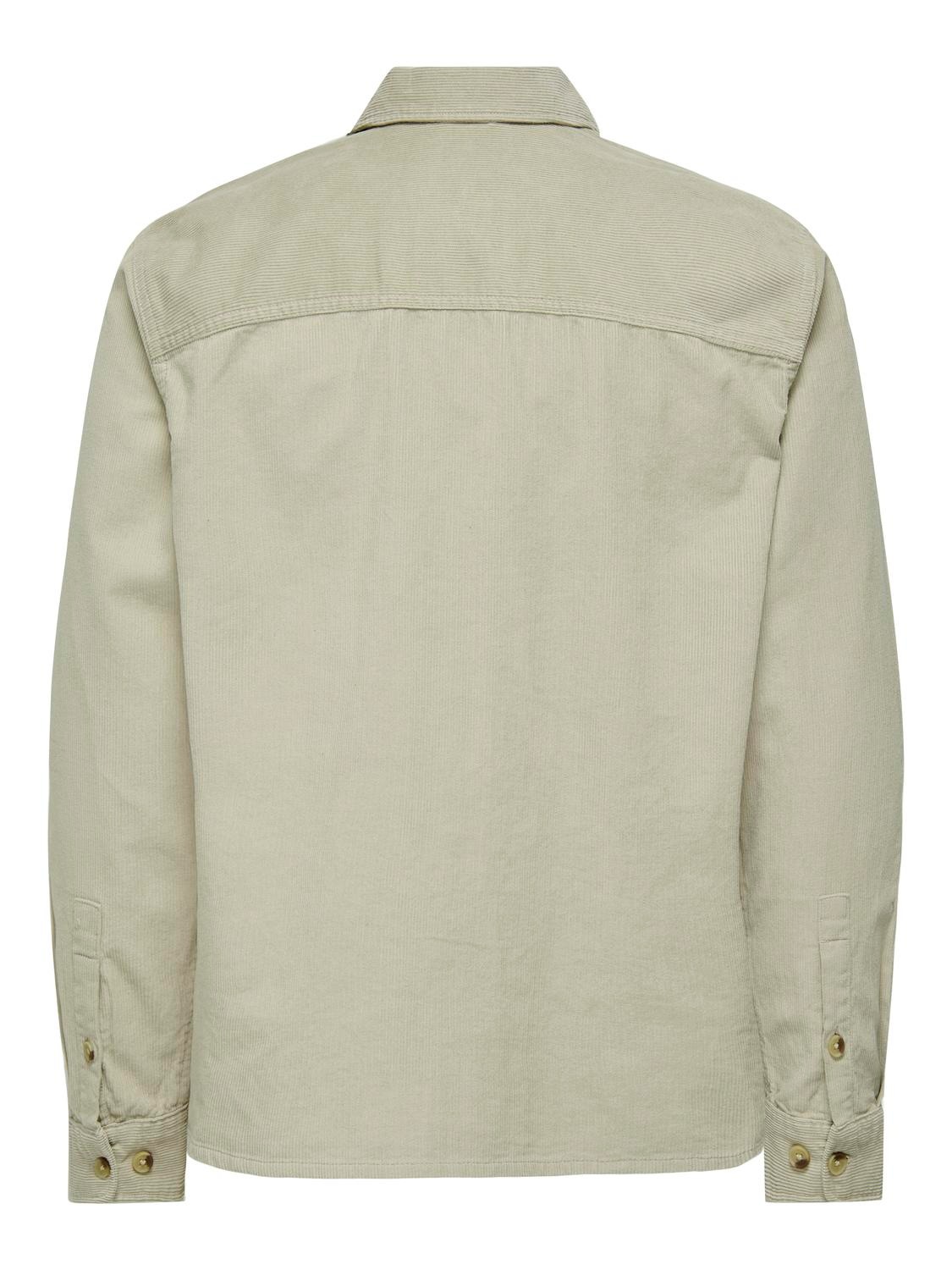 ONLY & SONS Langarmhemd »ONSALP 14W RLX 2PKT WASHD CORD LS ZIP«