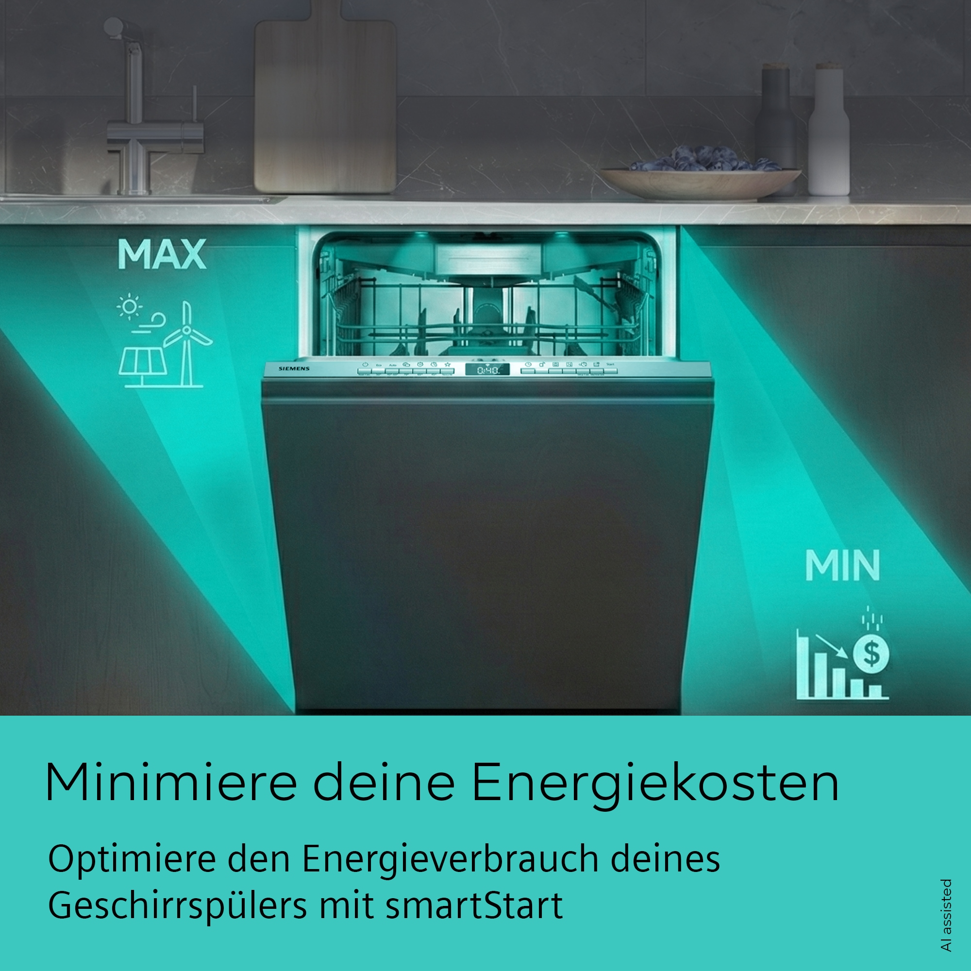 SIEMENS vollintegrierbarer Geschirrspüler iQ300 »SN63EX10TE« 13 tlg. Maßgedecke Energiesparlösungen mit smartStart und hohe Flexibilität  beim Beladen
