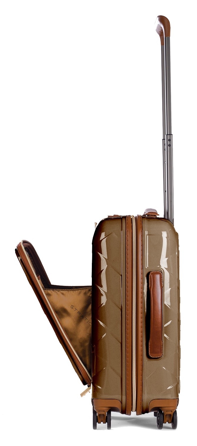 Stratic Handgepäck-Trolley »Leather&More Hartschalen-Koffer S mit Vortasche«, 4 Rollen, Handgepäck Reisekoffer Reisegepäck TSA-Zahlenschloss Vortasche