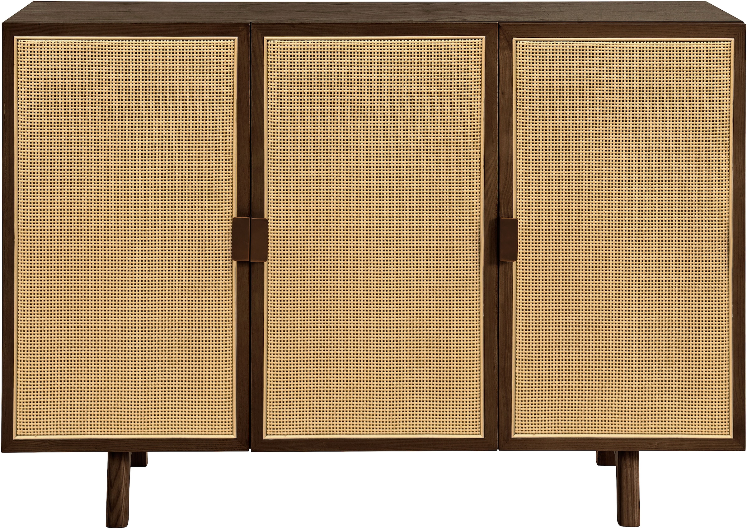 LeGer Home by Lena Gercke Sideboard »Lina« Mit Rattan Einsatz, 4 Innenfächer, teilmassiv