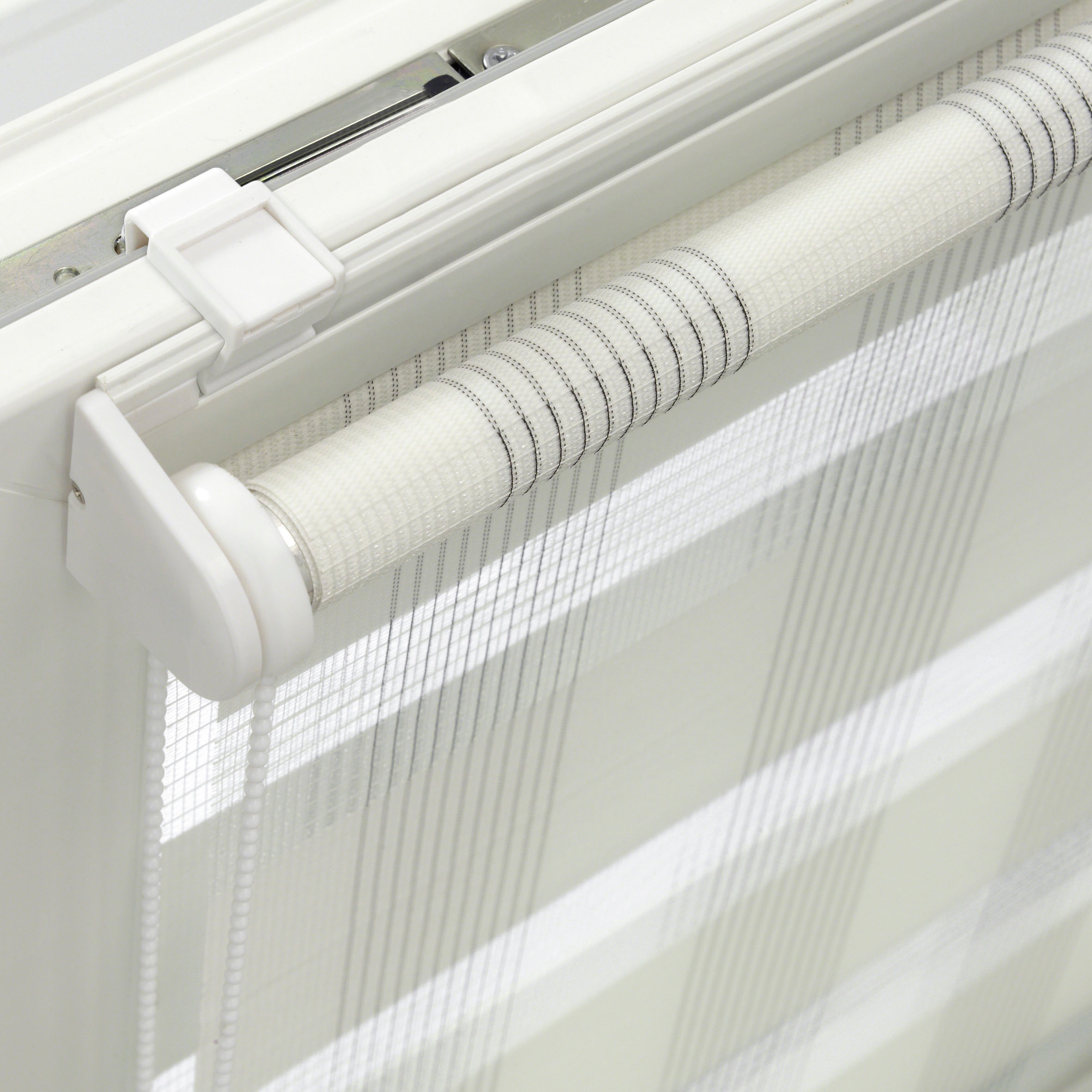 GARDINIA Doppelrollo »EASYFIX Duo Rollo Karo«, Lichtschutz, Sichtschutz, mit Bohren/ohne Bohren, freihängend, segmentweise gewebter Stoff