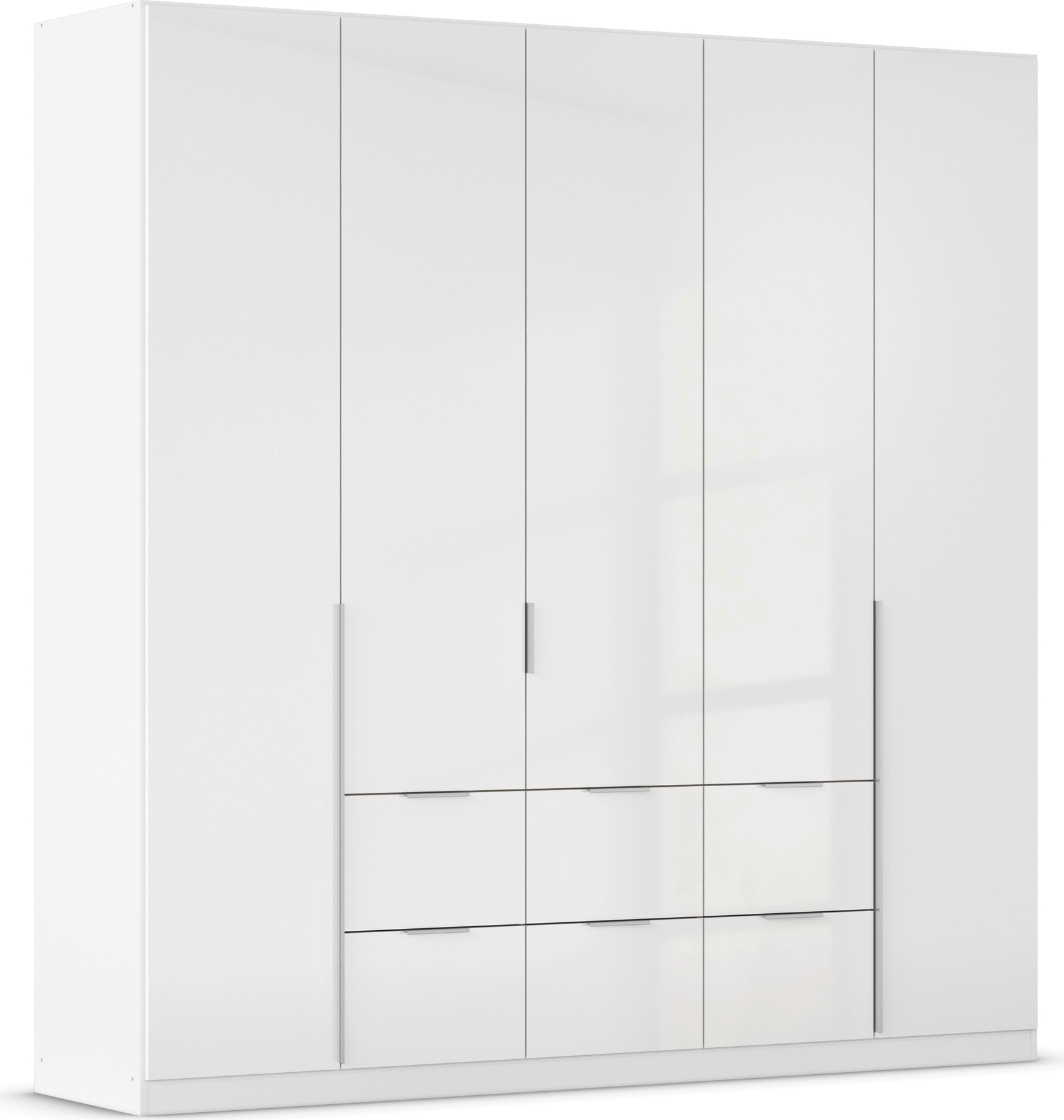 OTTO home Drehtürenschrank "Kleiderschrank Schrank Garderobe AGORDO mit Dekor- oder Hochglanzfront" in zwei Griff-Farben, Breite 226 cm, mit Außenschubkästen, Serie in 7 Breiten und 2 Höhen MADE IN GERMANY