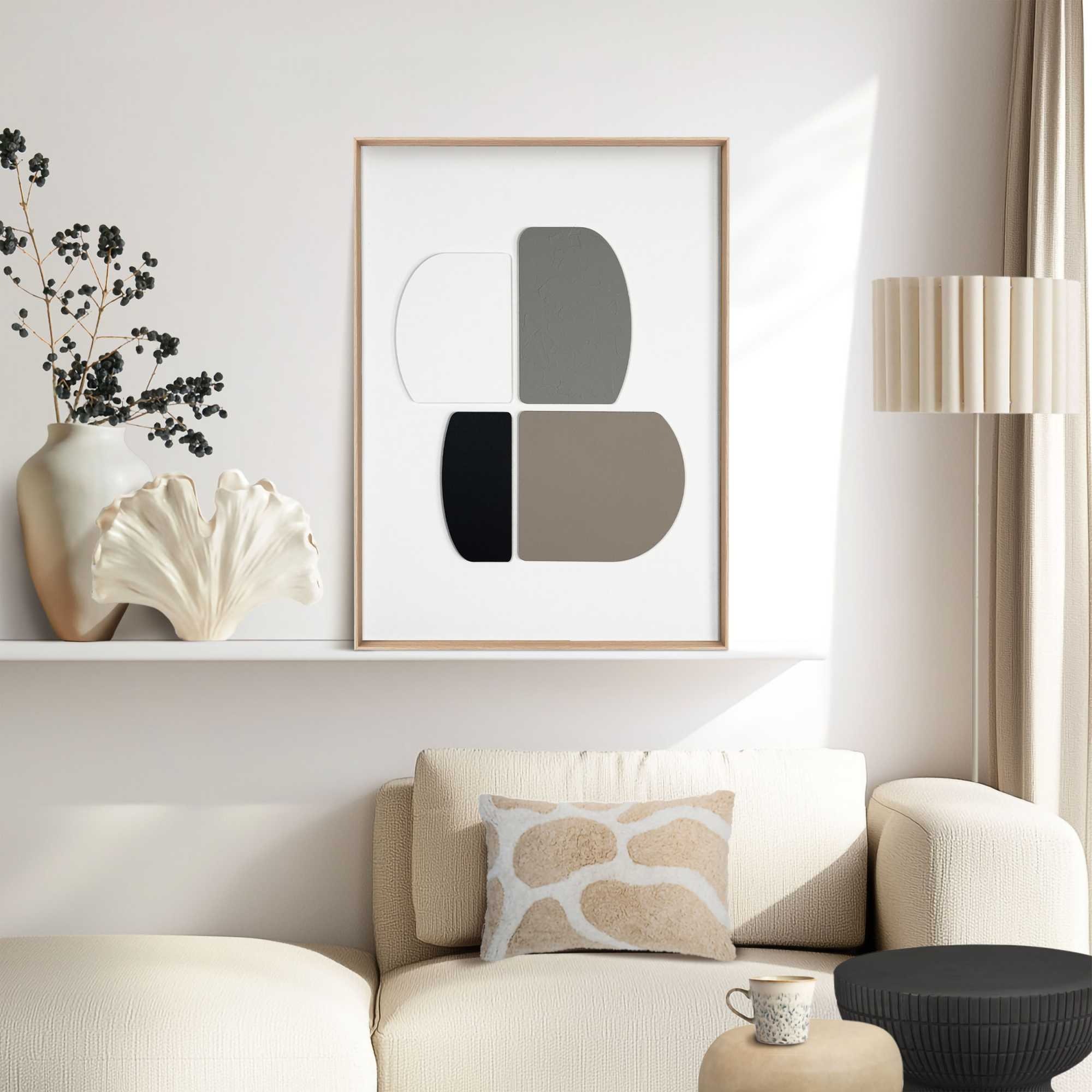 Reinders! Wandbild »Sculpted Silence«, Wohnzimmer - Beige - MDF - Abstrakt - 50x70 cm