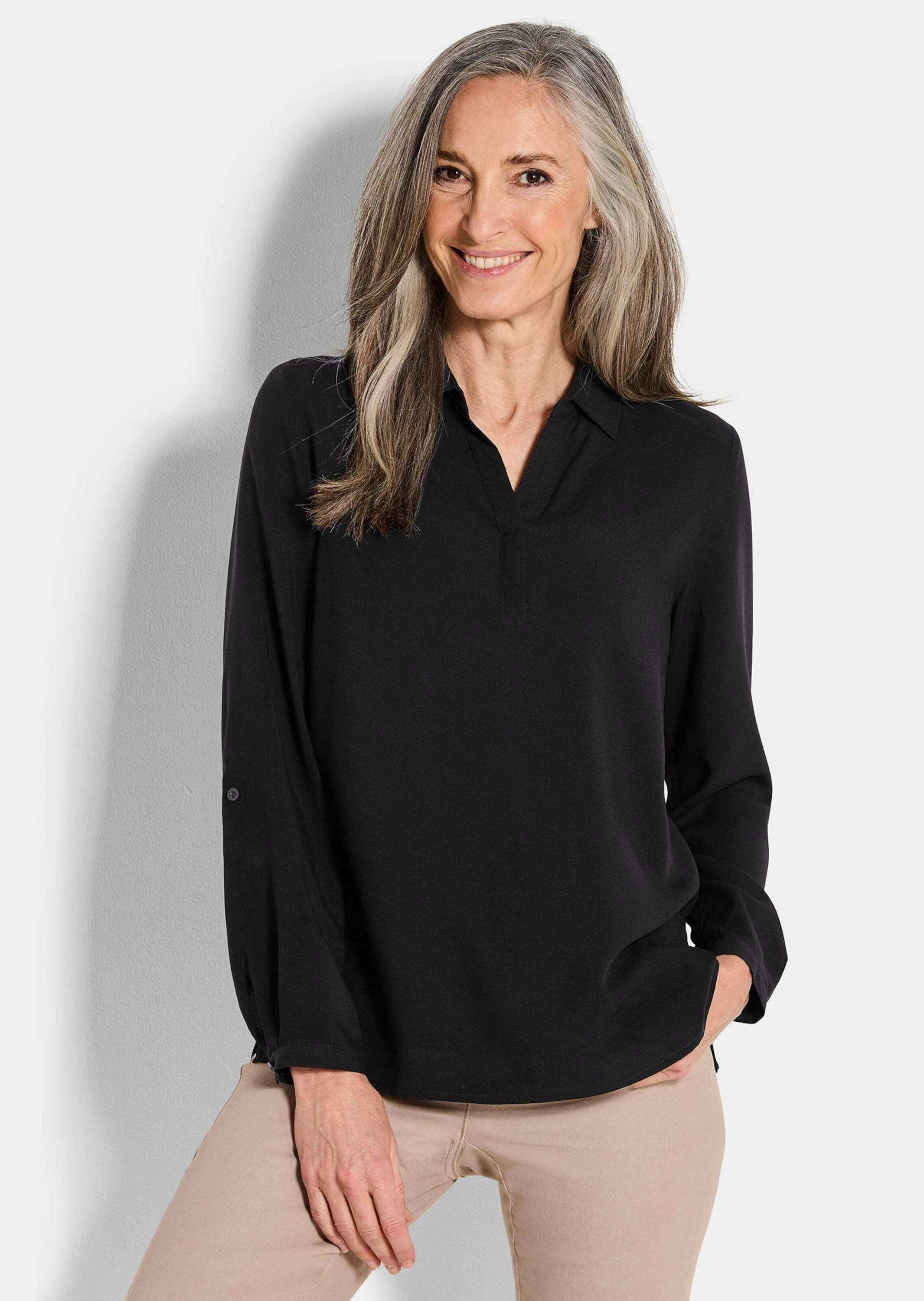 Thumbnail - GOLDNER Klassische Bluse "Zeitlose Viskosebluse mit Hemdkragen" Hemdkragen