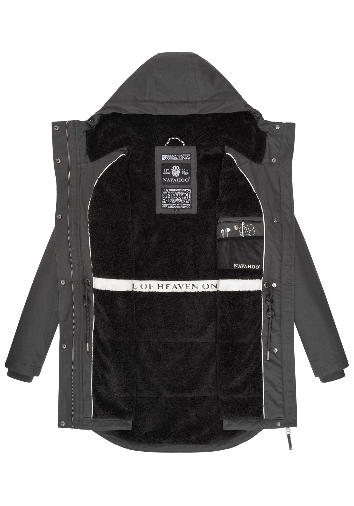 Navahoo Winterjacke »Winterfunke«, Designer Winterjacke mit Teddyfell gefüttert