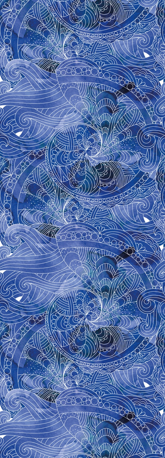 Vinyltapete »Muster-Blau«, 90 x 250 cm, selbstklebend