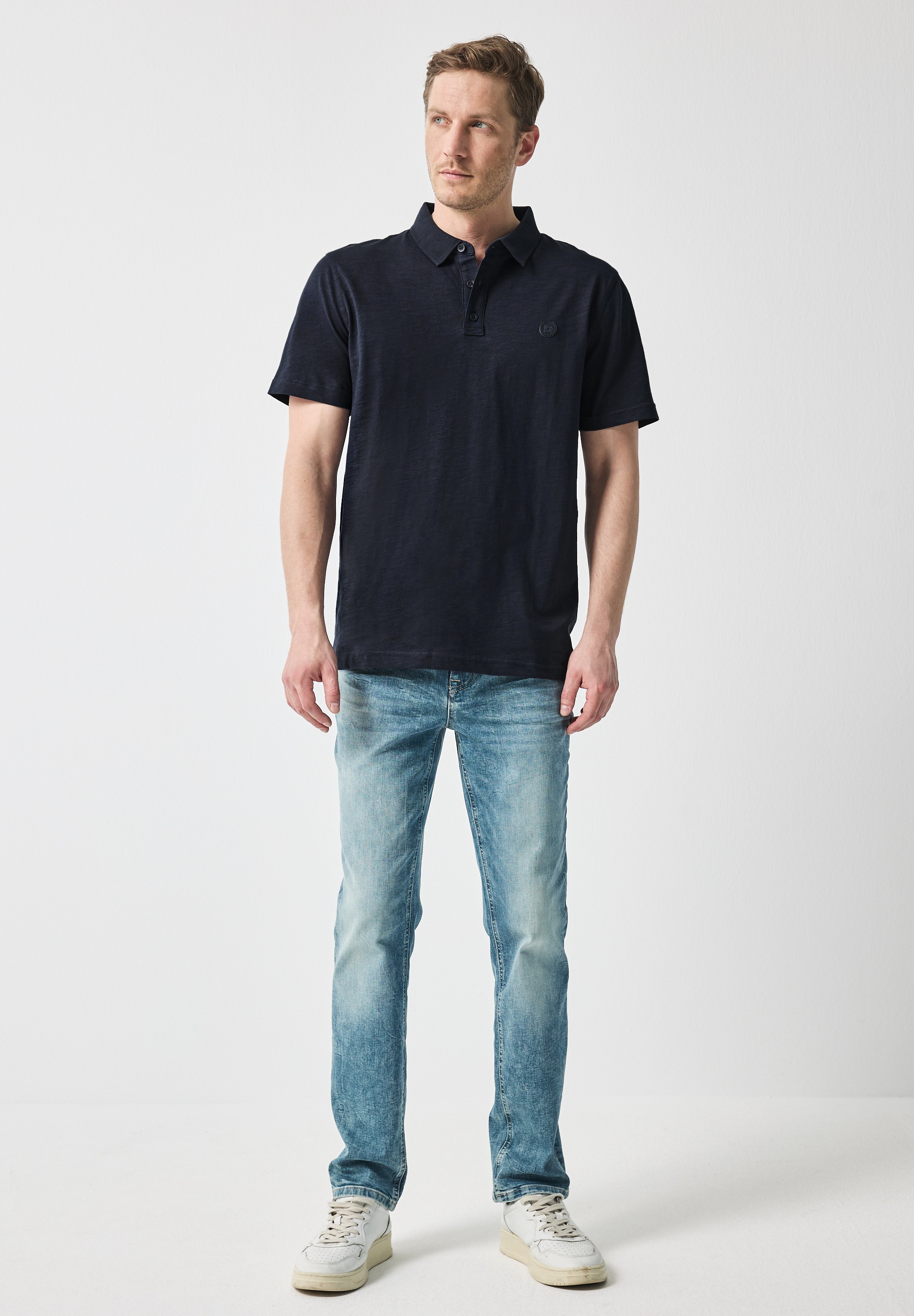 STREET ONE MEN Poloshirt, aus reiner Baumwolle
