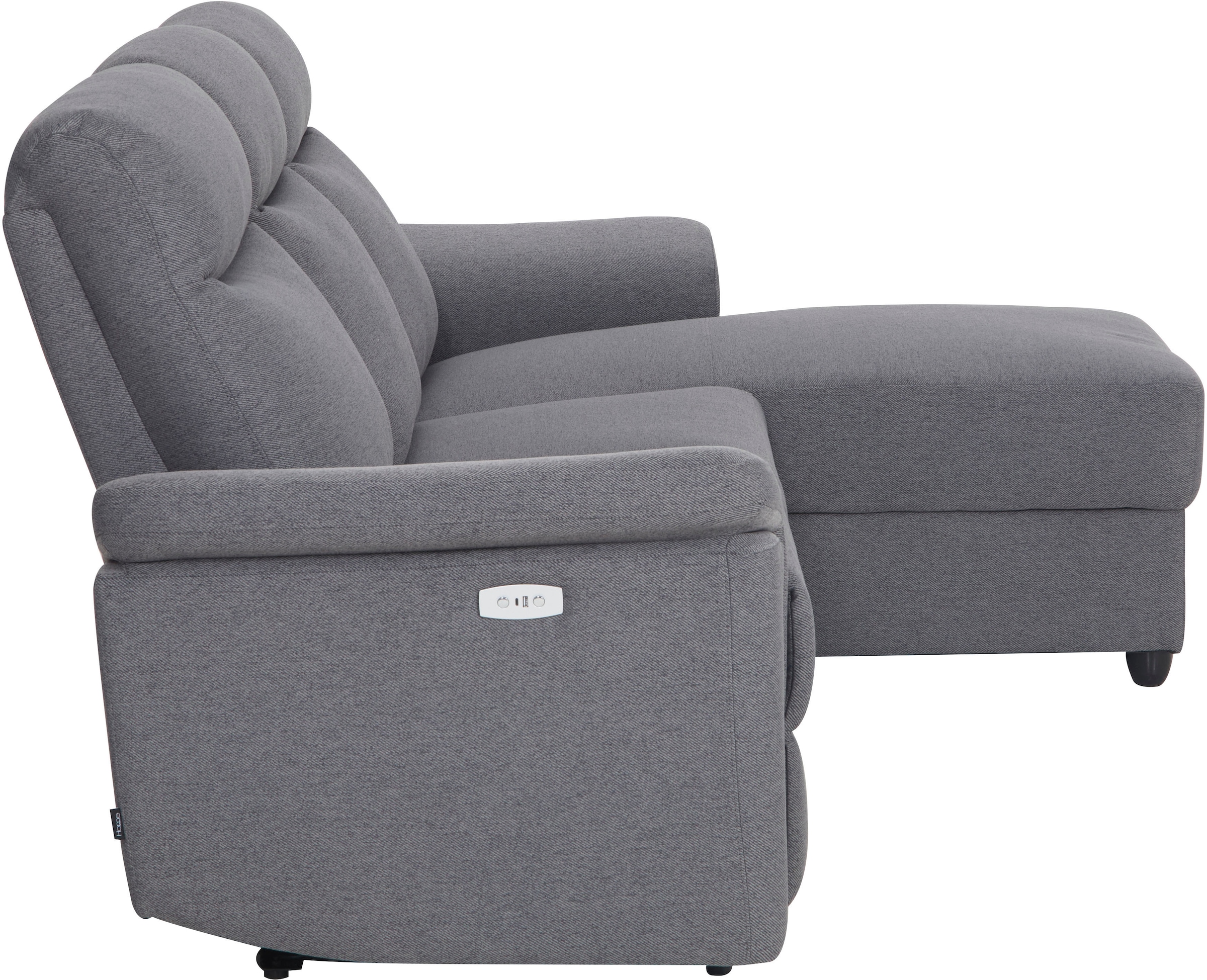 Home affaire Ecksofa »BRIONNE, L-Form, 255cm, manuelle u. elektrische Funktion (USB A/C),«, Liegefunktion, Stauraum, Federkernpolsterung, Webstoff