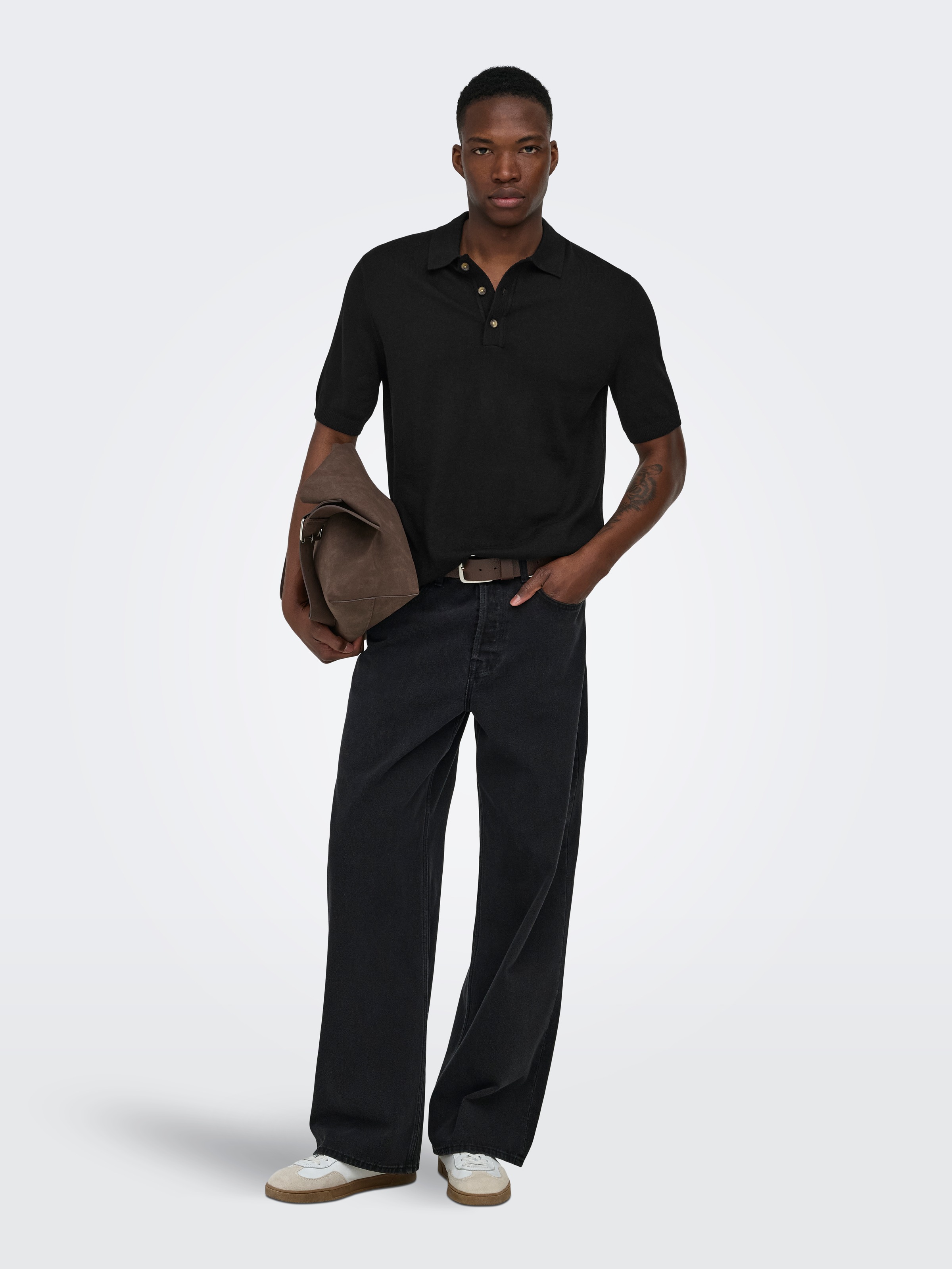 ONLY & SONS Polokragenpullover »ONSLOUI REG 12 SS MEL POLO KNIT NOOS« Baumwollmischung, regular fit