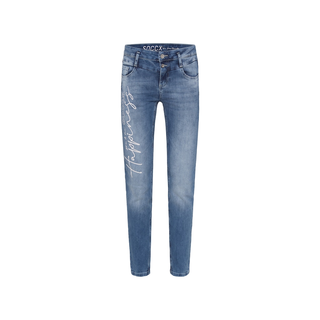 SOCCX Slim-fit-Jeans, mit Bleaching-Effekten