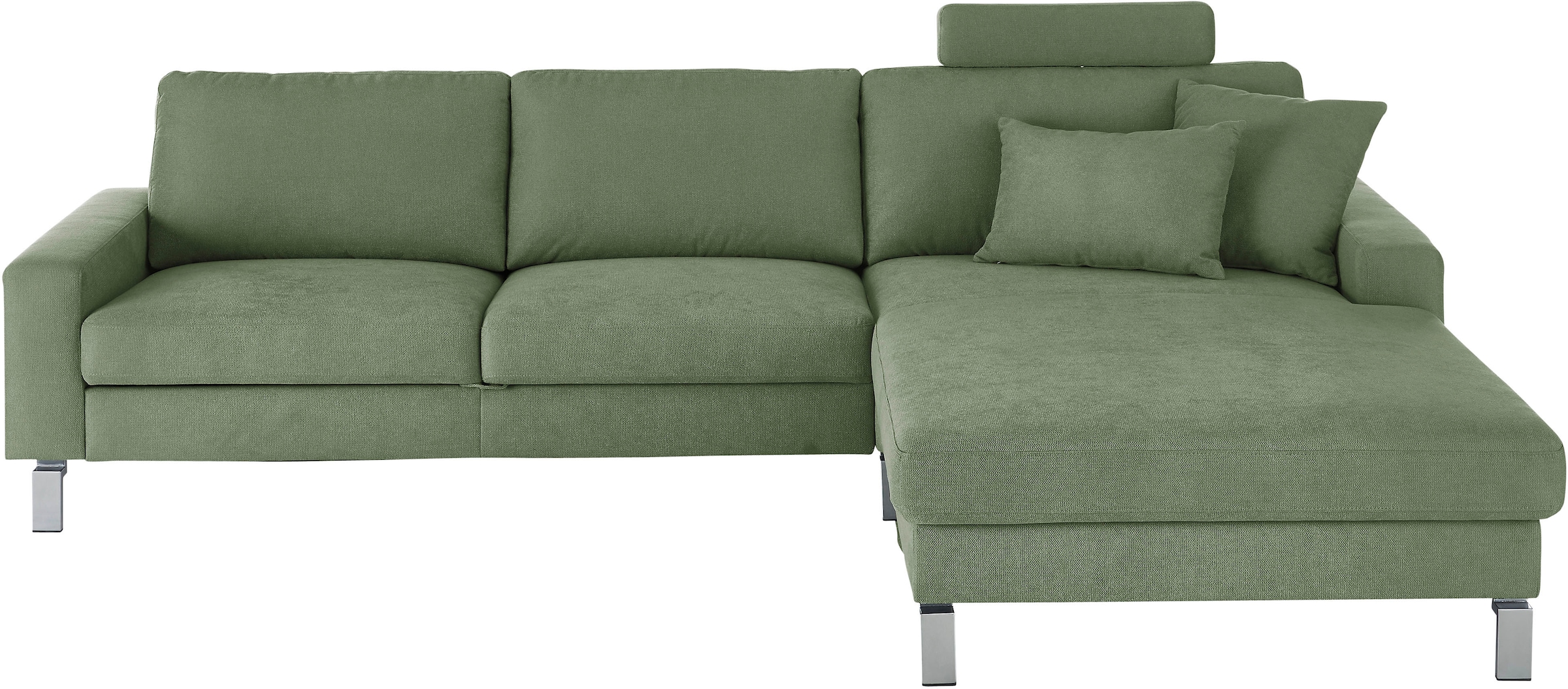 3C Candy Ecksofa »Lecce, wahlweise PUR-Schaumstoff oder Tonnentaschenfederkern«, Bett im 2,5-Sitzer, teilmotorische Schlaffunktion im Longchair, L-Form