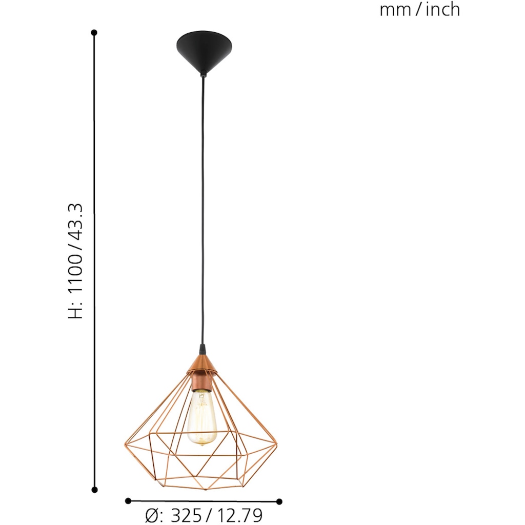 EGLO Pendelleuchte »TARBES«, 1 flammig-flammig