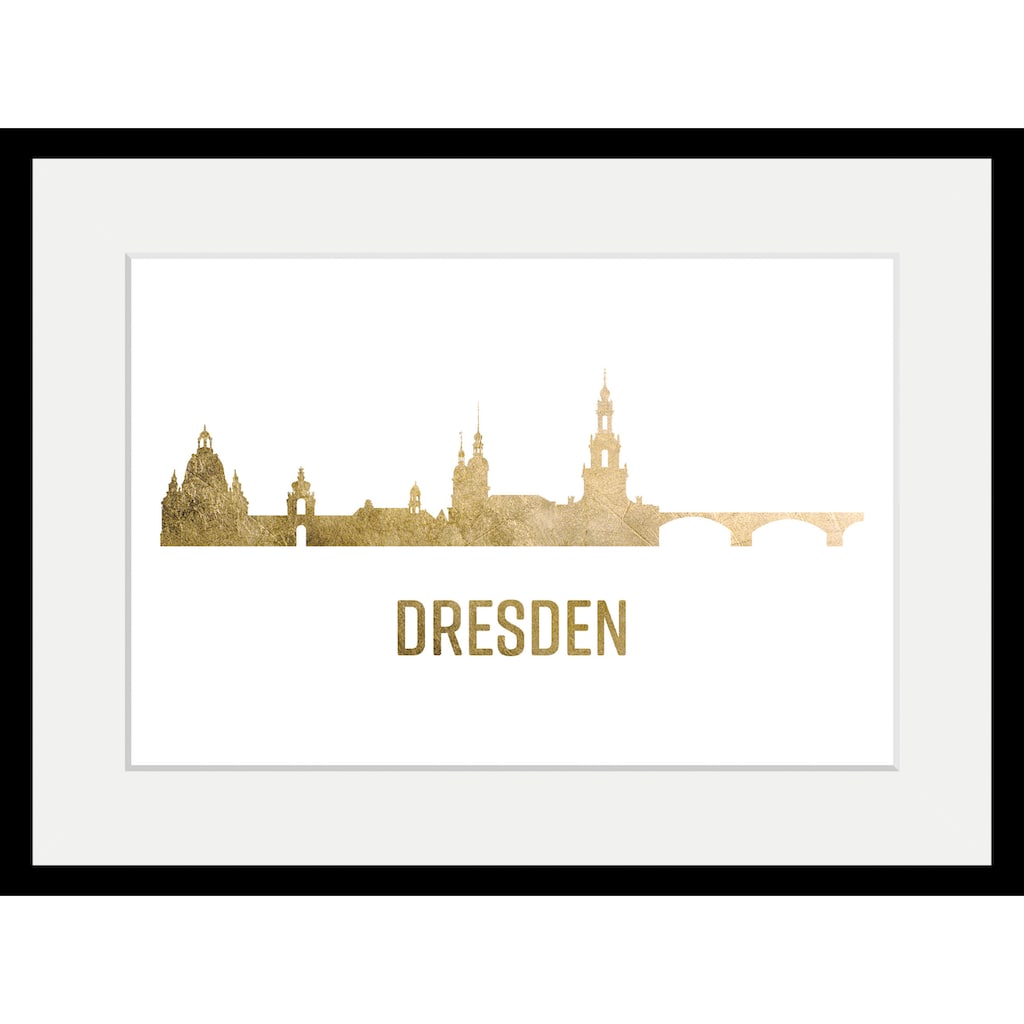 queence Bild »Dresden Skyline GOLD«, Städte, (1 St.)