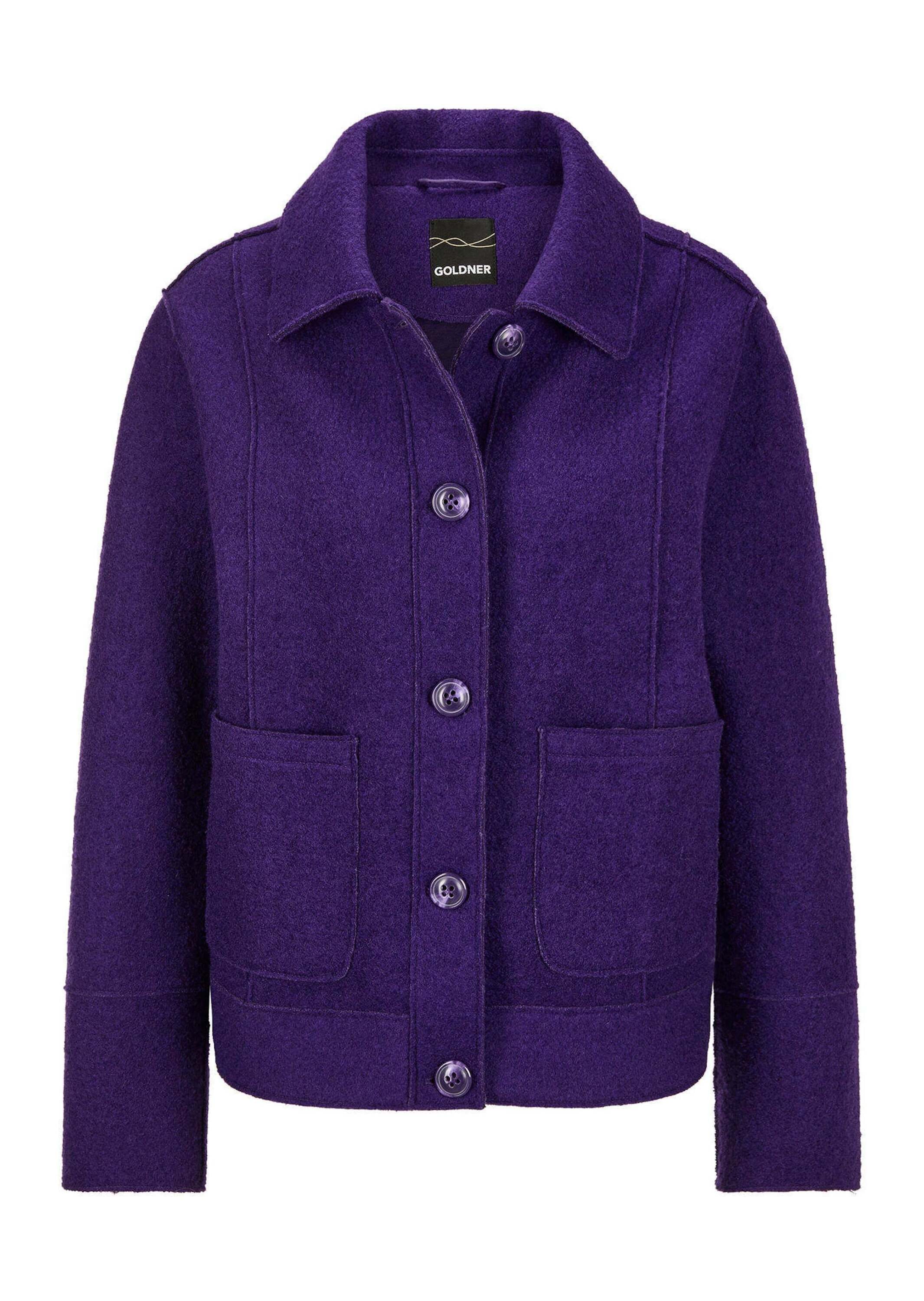 GOLDNER Kurzjacke "Elegante Wolljacke mit Hemdkragen" offene Kantenverarbei günstig online kaufen