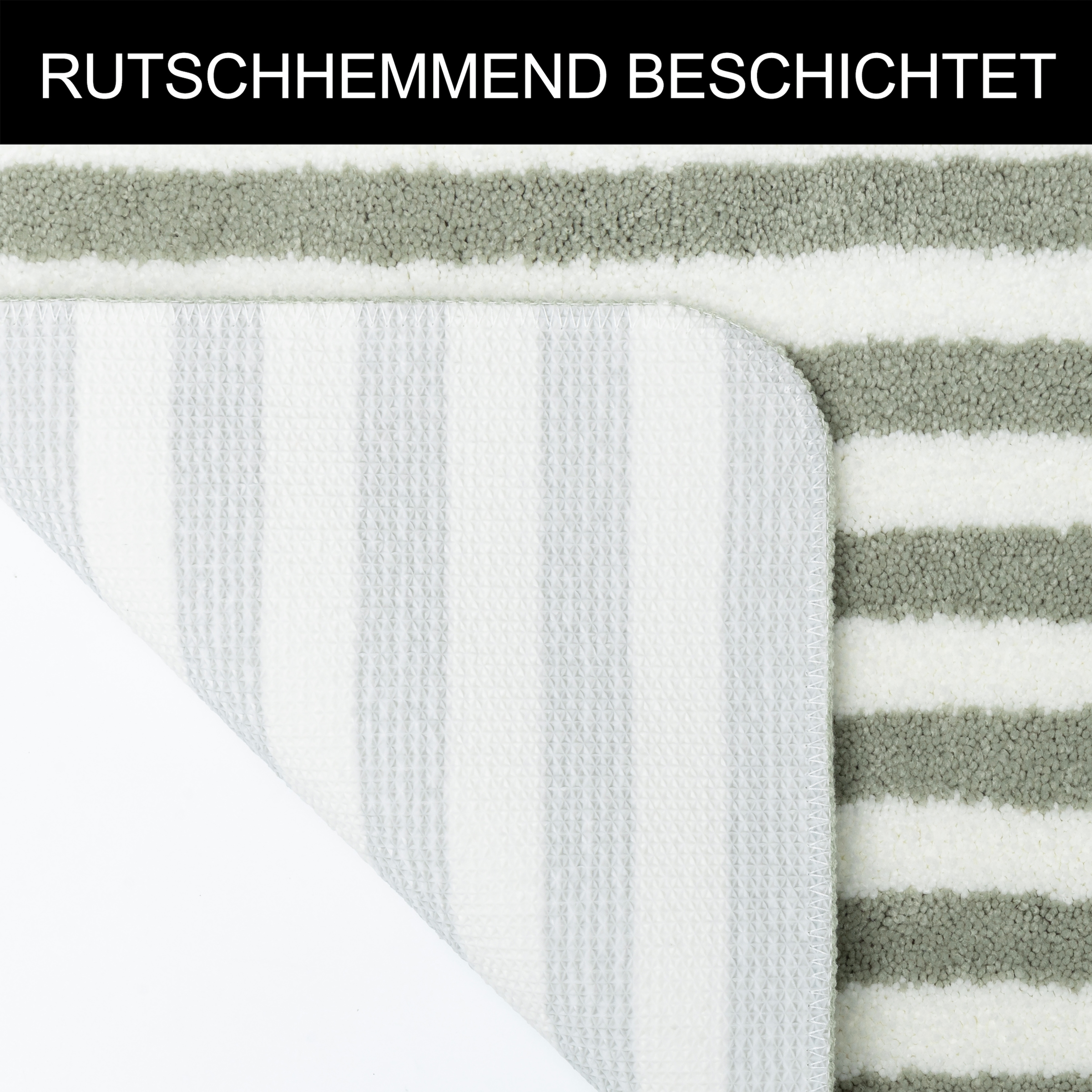 OTTO home Badematte »Streifen, Jannika, Badvorleger, Badezimmer Teppich« Höhe 12 mm rutschhemmend beschichtet fußbodenheizungsgeeignet | schnell trocknend Scandi, modern, gestreift, Badteppich, Badematten