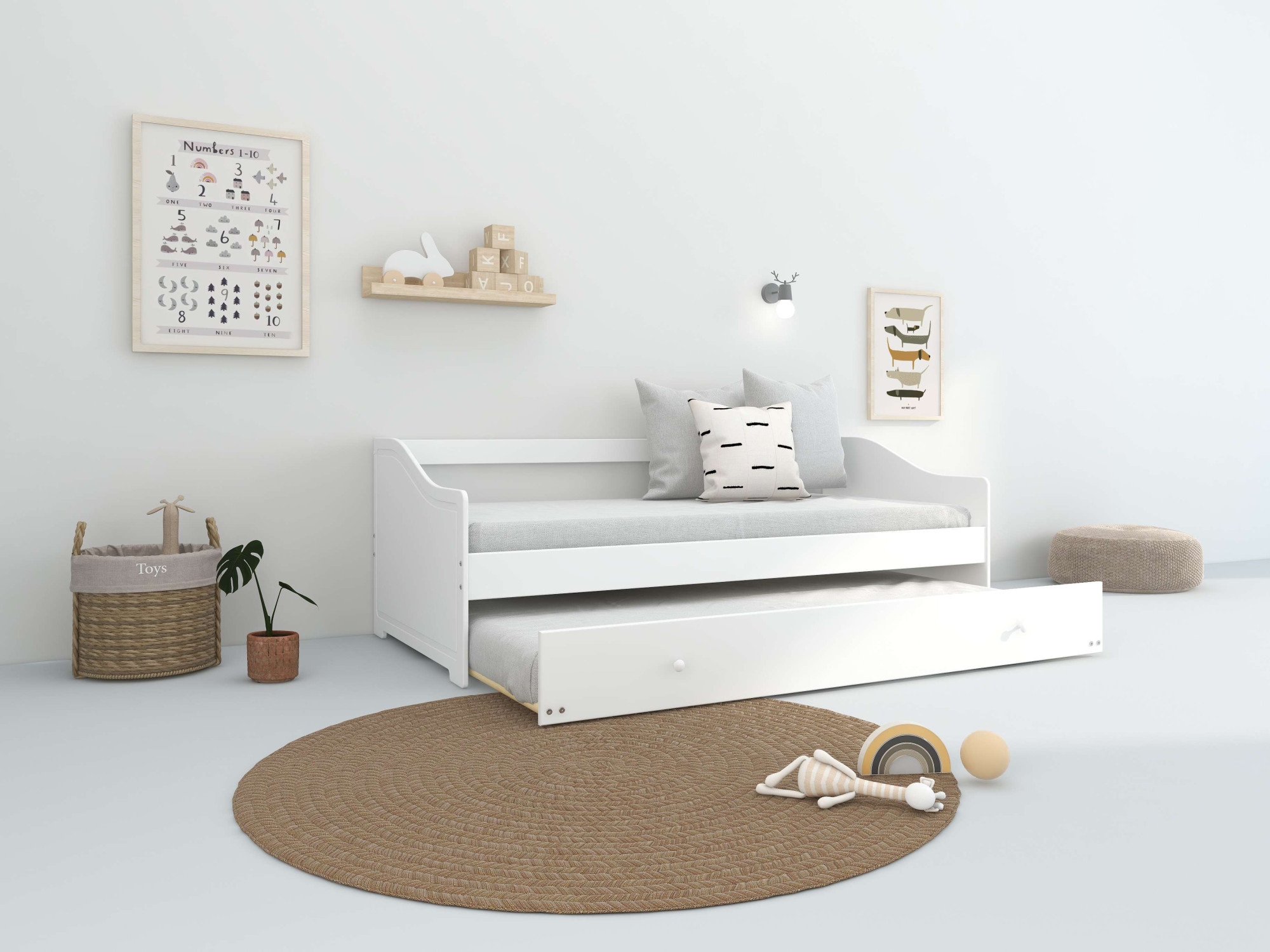 Home affaire Daybett »Arlo, inklusive 2 Matratzen + Lattenroste, Jugendbett, Gästebett,«, (Set, 5...