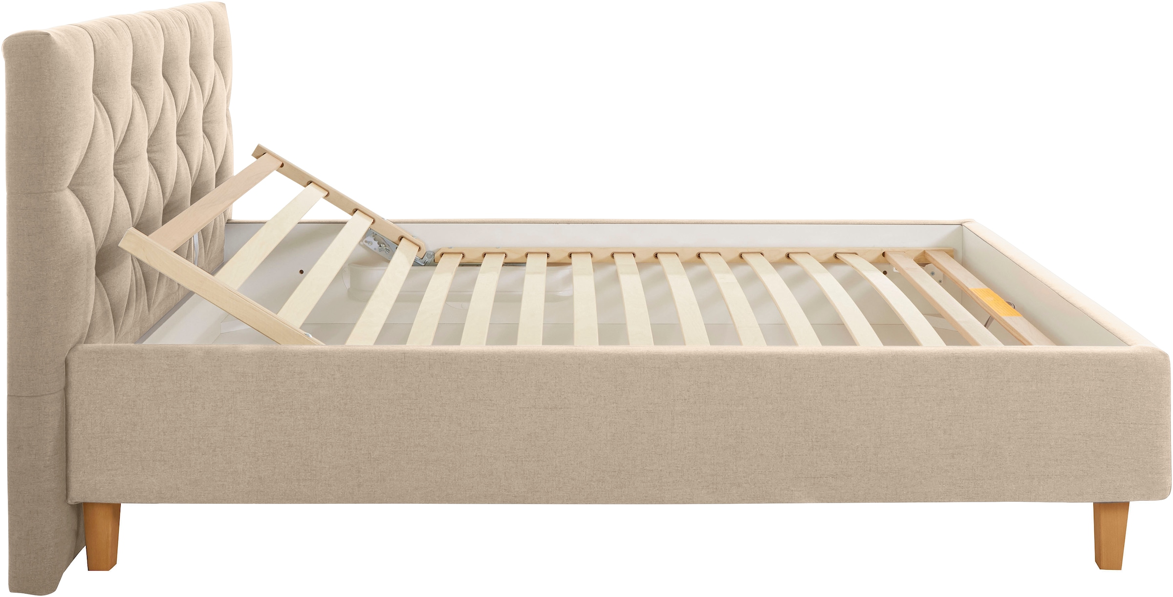 Home affaire Polsterbett »Sunley 100« Kreuzsteppung, Kopfteilhöhe 102 cm, ohne oder mit Matratze/Lattenrost