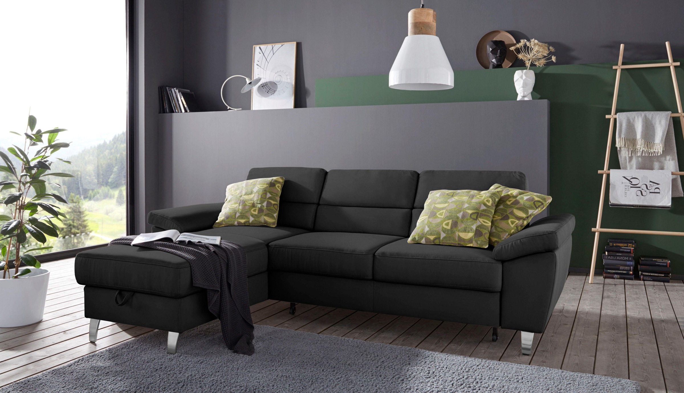 sit&more Ecksofa »Sorano L-Form«, wahlweise mit Bettfunktion und Bettkasten