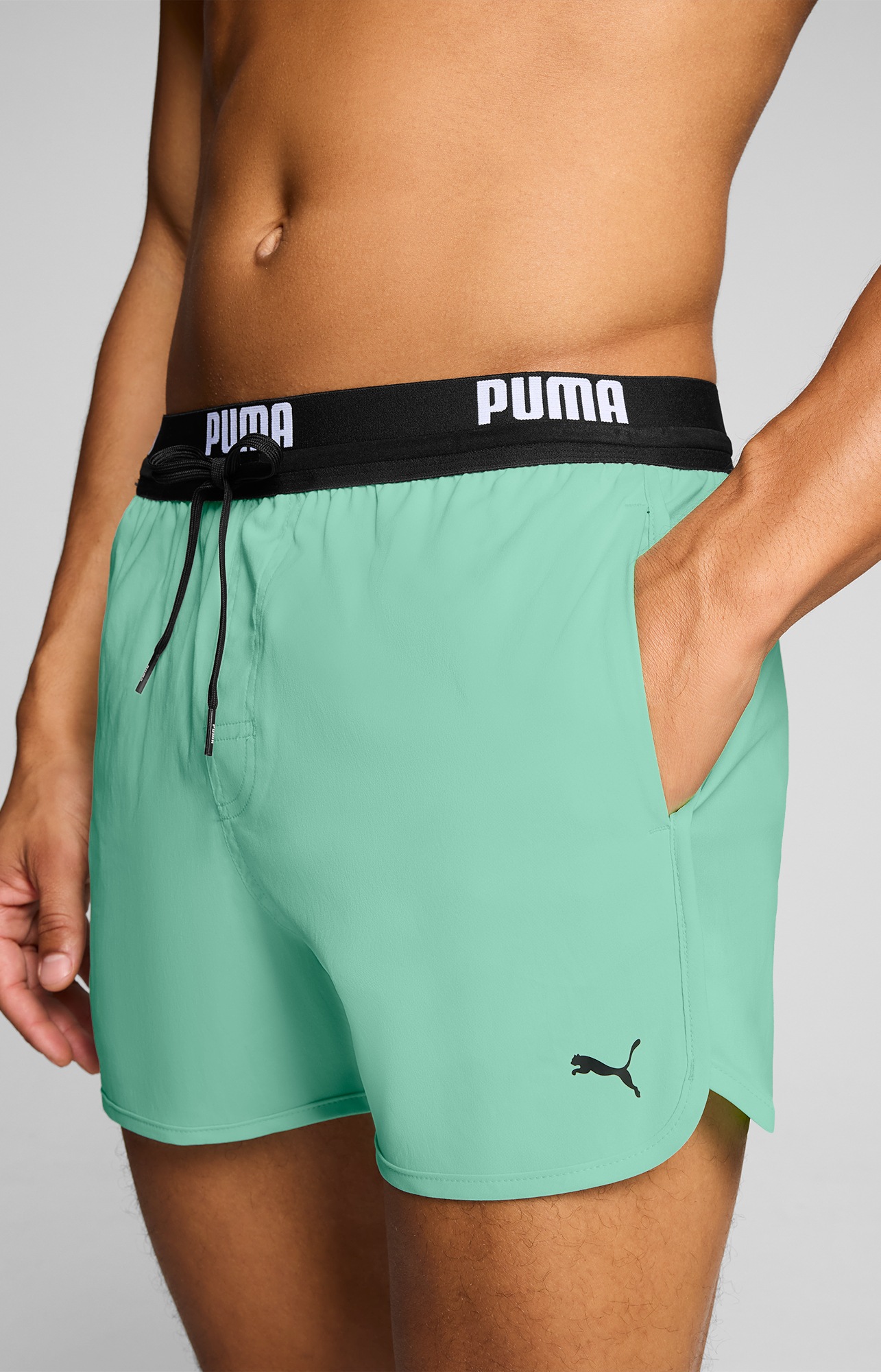 PUMA Badeshorts »PUMA SWIM MEN TRACK SHORT SHORTS« mit Gummizug und Bindekordel