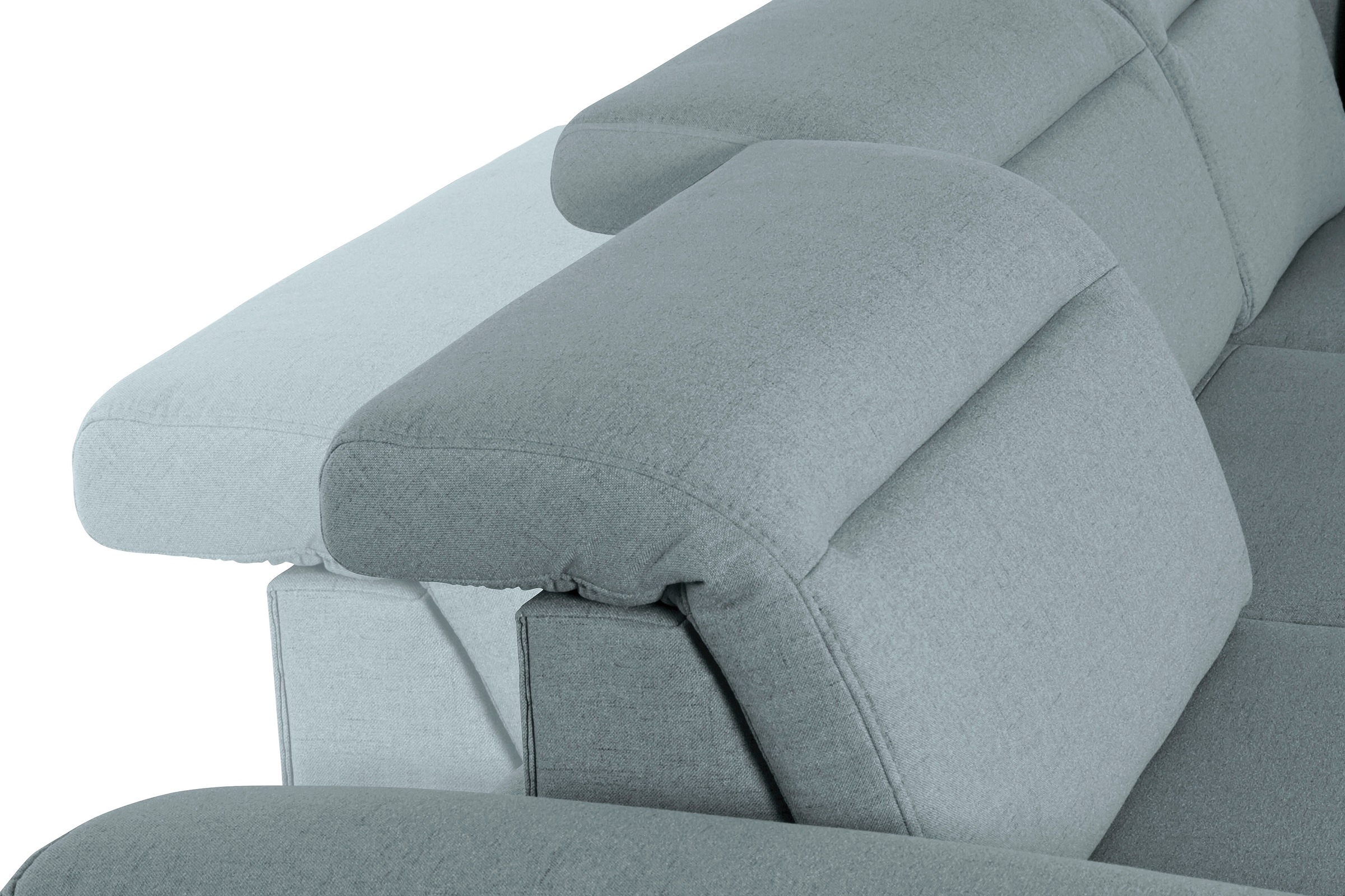 Ecksofa SIT & MORE "Percy L-Form", blau (aqua), B:270cm H:77cm T:235cm, Sofas, Ecksofa, 12 cm Fußhöhe, Sitztiefenverstellung, wahlweise in 2 Fußfarben 2
