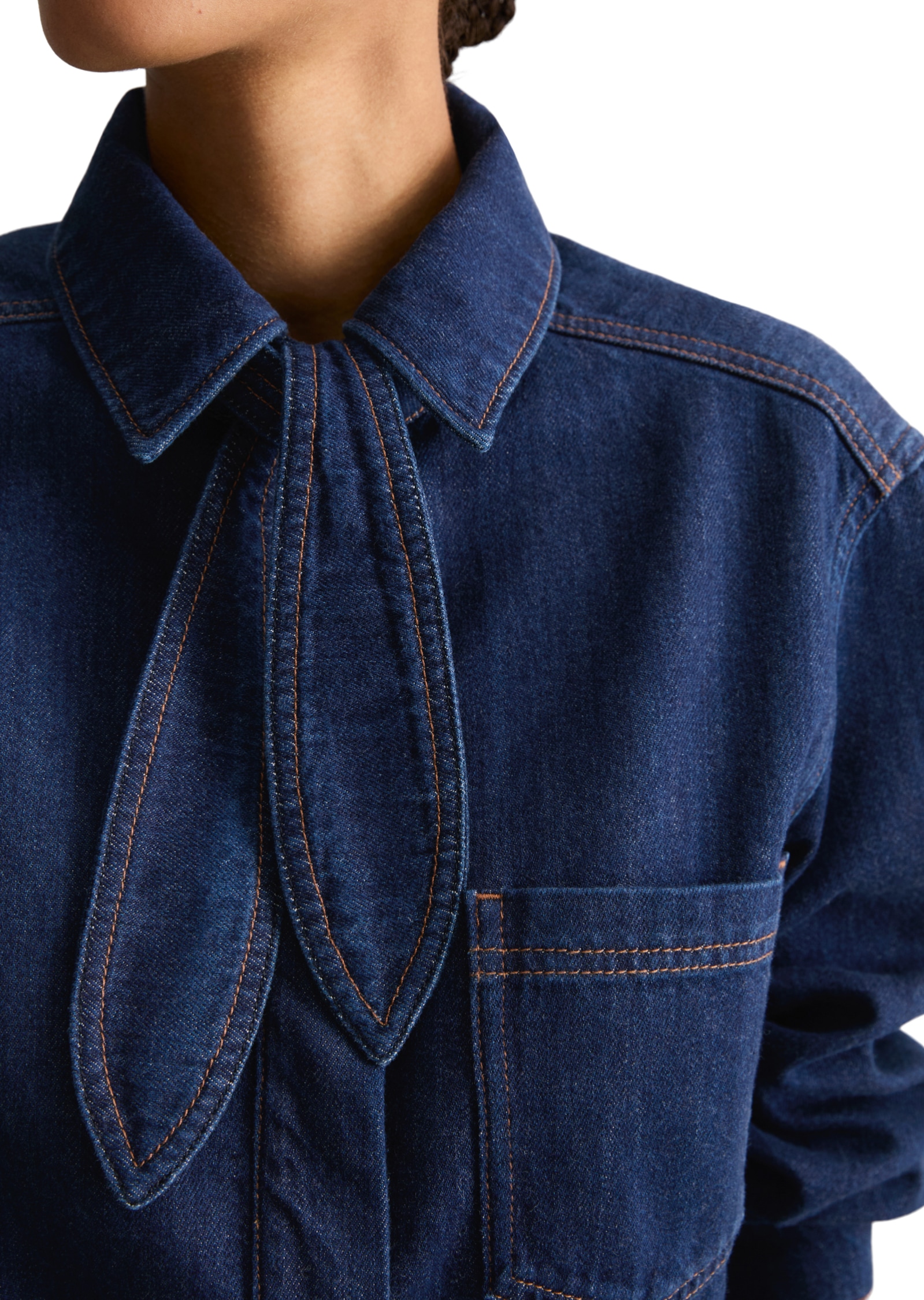 Marc OPolo DENIM Jeansbluse cropped made with Orange Fiber