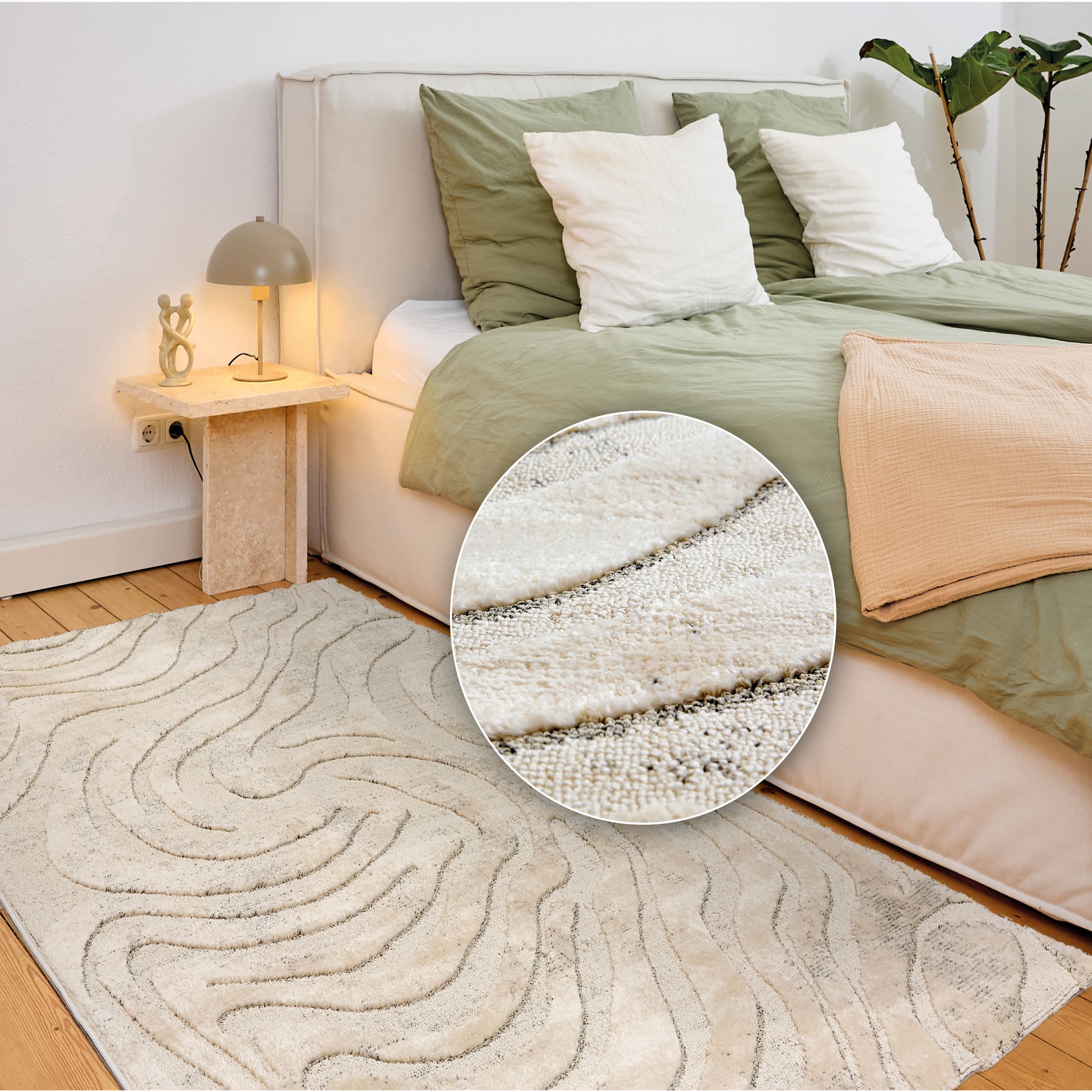ASTRA Teppich »Lou 251«, rechteckig, 10 mm Höhe, Hoch Tief Struktur, Kurzflor, Wohnzimmer, Schlafzimmer