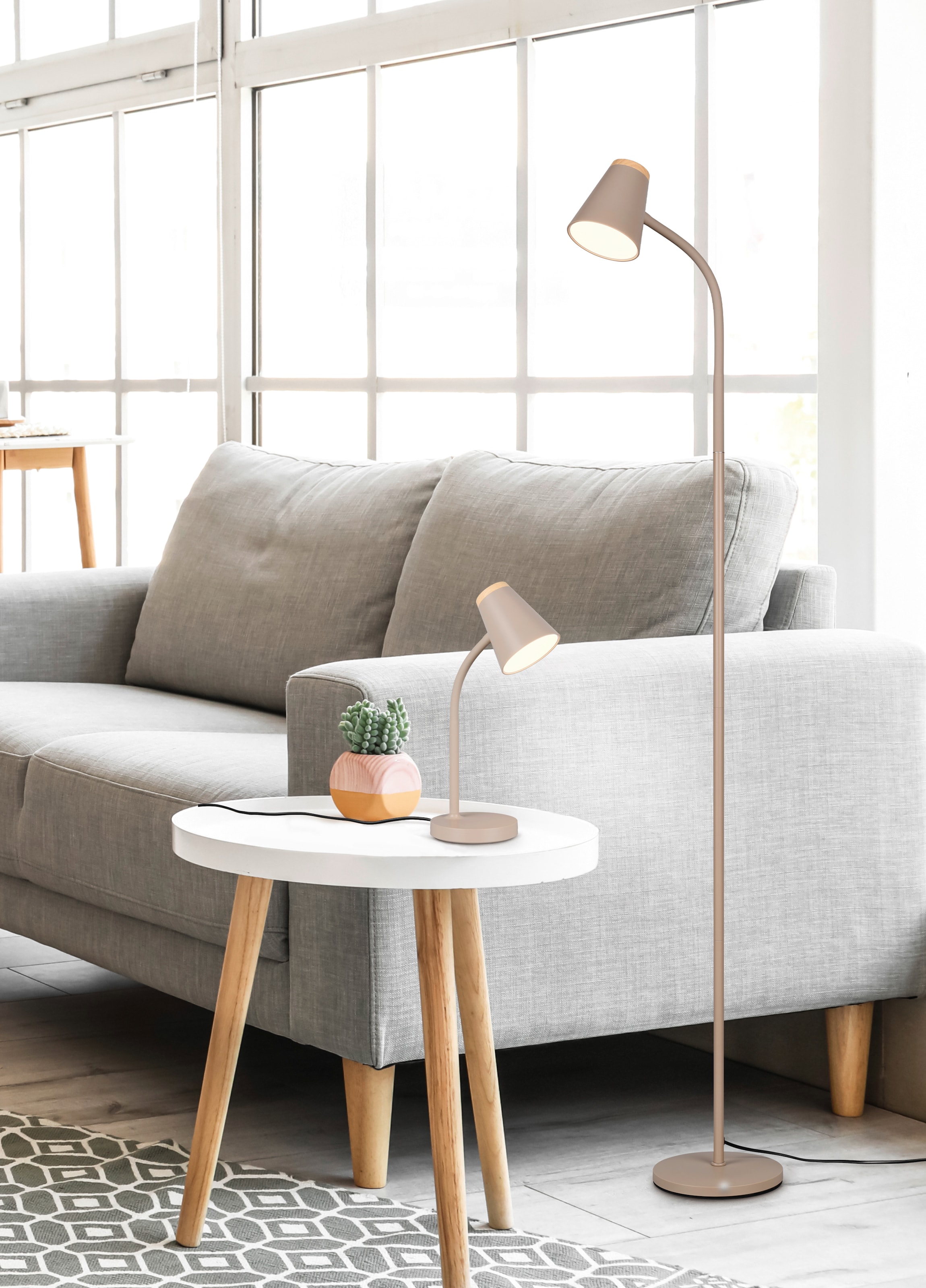 REALITY Leuchten LED Tischleuchte »PONGO, LED Tischleuchte m. Kippschalter, 4,5W 500 Lumen 3000K warmweiß«, 1 flammig, Leuchtmittel LED-Board | LED fest integriert, flexibel verstellbare Leselampe, Schreibtischlampe Höhe 36cm
