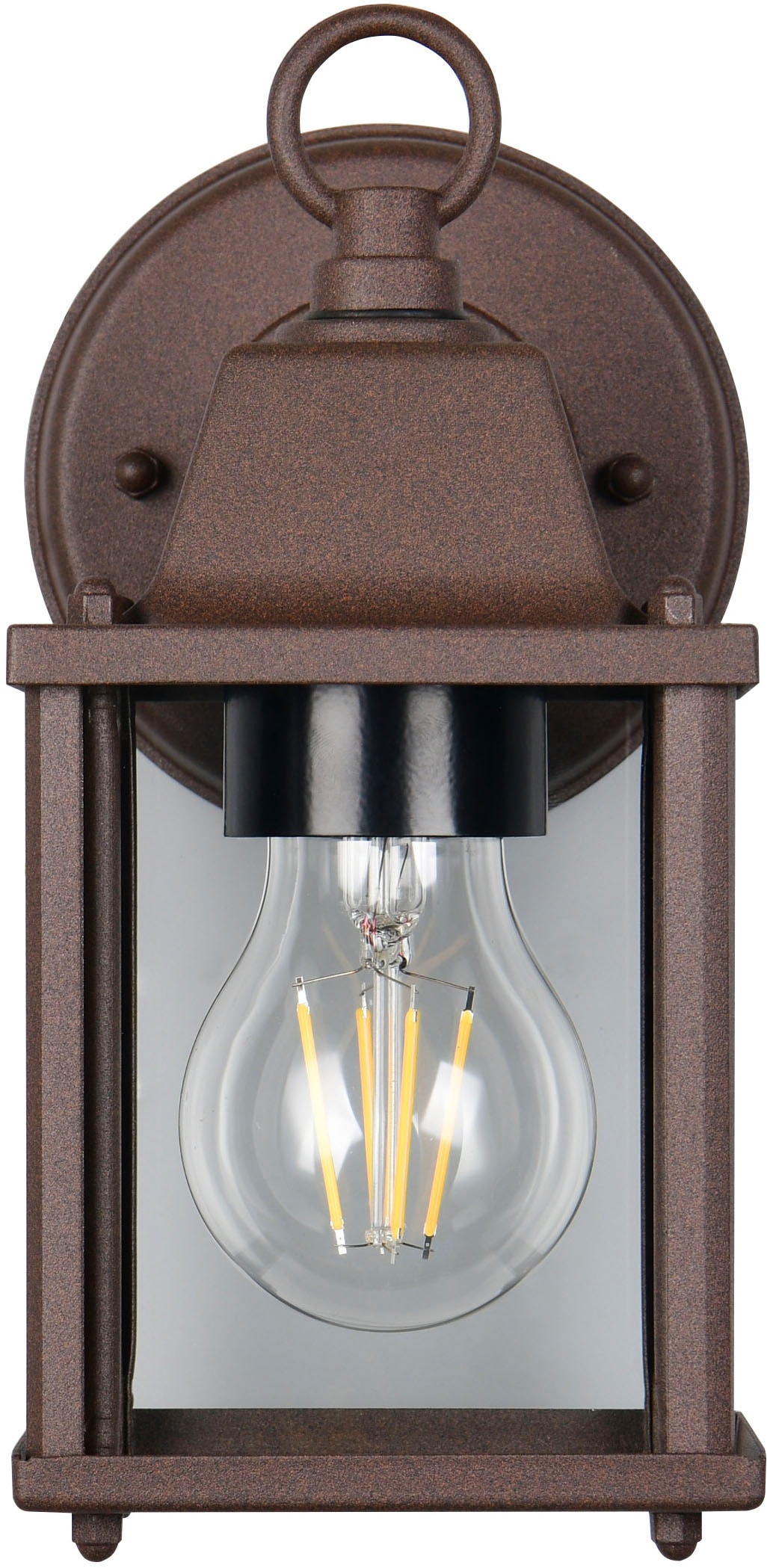 TRIO Leuchten Außen-Wandleuchte »MIRANDE, Hauswand Leuchte Laterne mit Glasschirm, exkl 1x E27 max 40W«, 1 flammig, Leuchtmittel E27 | Leuchtmittel wechselbar, IP23, Outdoor Wandlampe für wechselbare Leuchtmittel Höhe 23cm