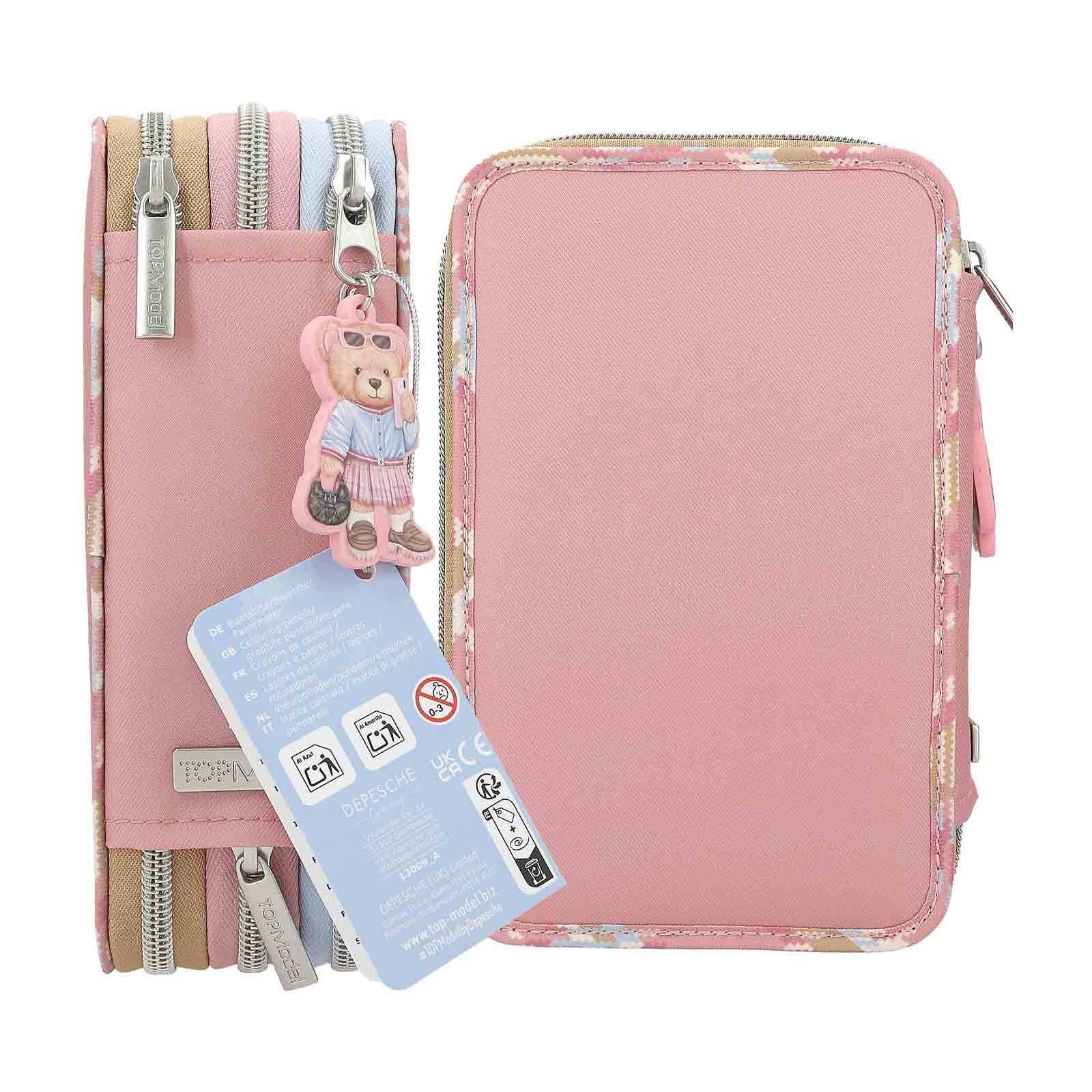 Depesche Buntstift »3-Fach Federtasche TEAM TEDDY inkl. Stifte TOPModel 20 x 13 x 7,5 cm bunt«