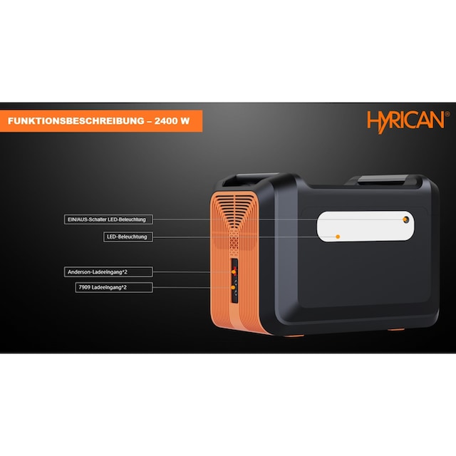 Hyrican Powerstation »UPP-2400 Kit 2400Watt, 2232 Wh, LiFePO4, tragbarer  Akku/Batterie«, 697500 mAh, mobiles Ladezentrum für Not-& Stromversorgung  online kaufen | BAUR