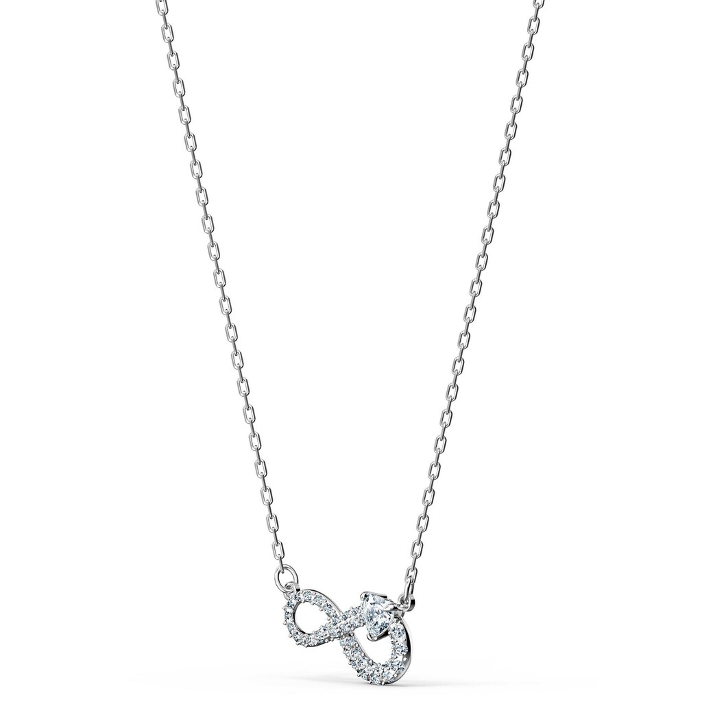 Swarovski Kette mit Anhänger »Unendlichkeitsschleife, Infinity, weiss, rhodiniert, 5520576«