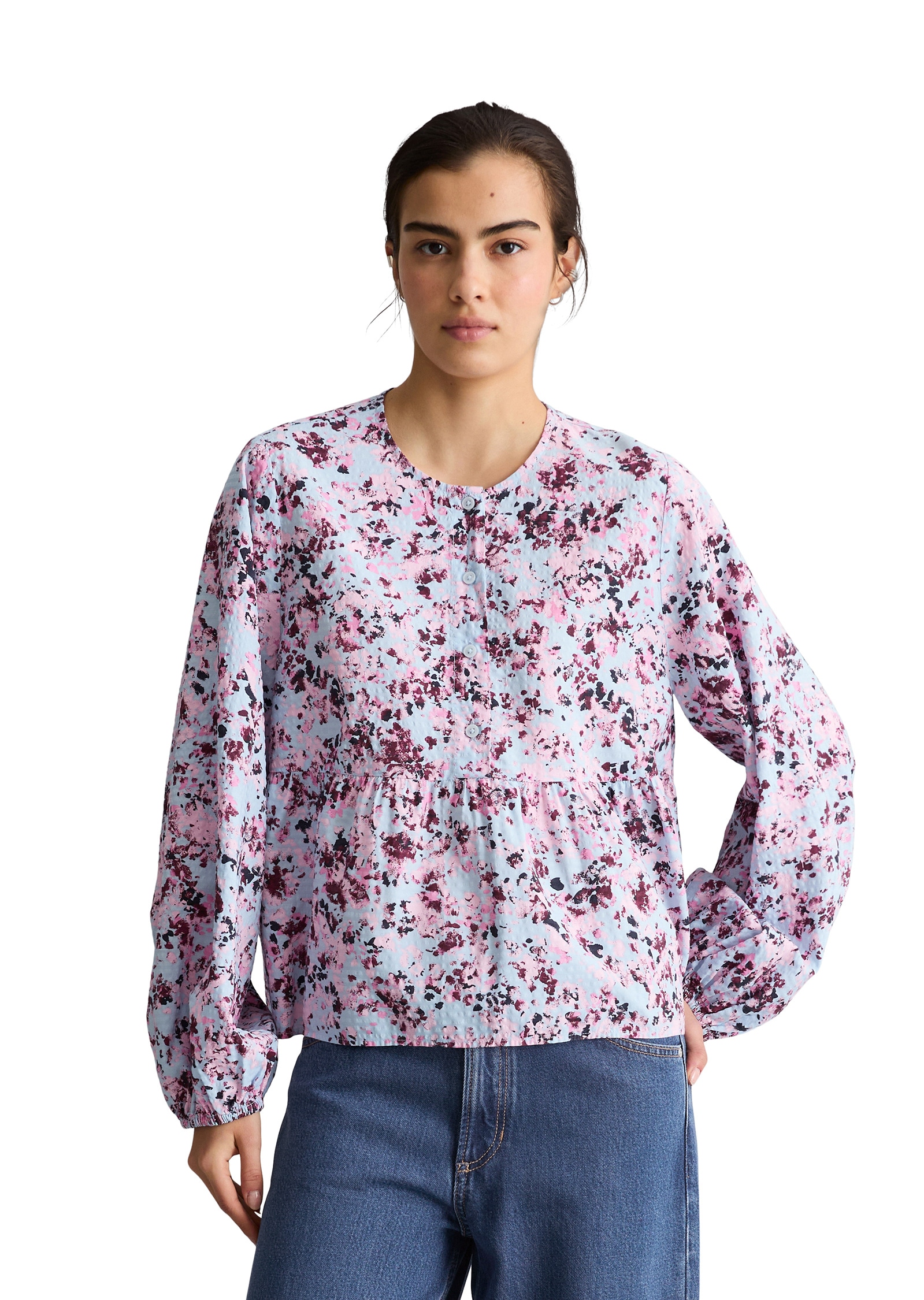 Marc OPolo DENIM Langarmbluse "aus bedrucktem Viskose-Mix"
