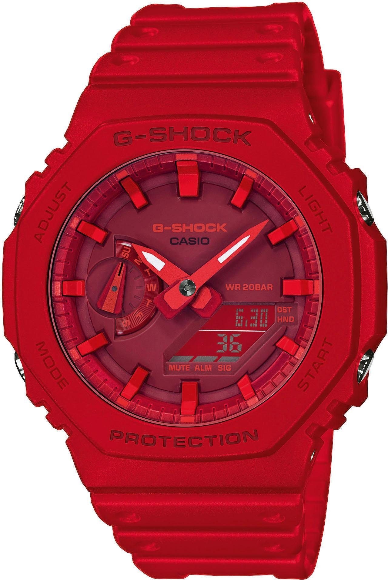 CASIO G-SHOCK Chronograph »GA-2100-4AER«, Quarzuhr, Armbanduhr, Damen, Herren, digital, bis 20 bar wasserdicht