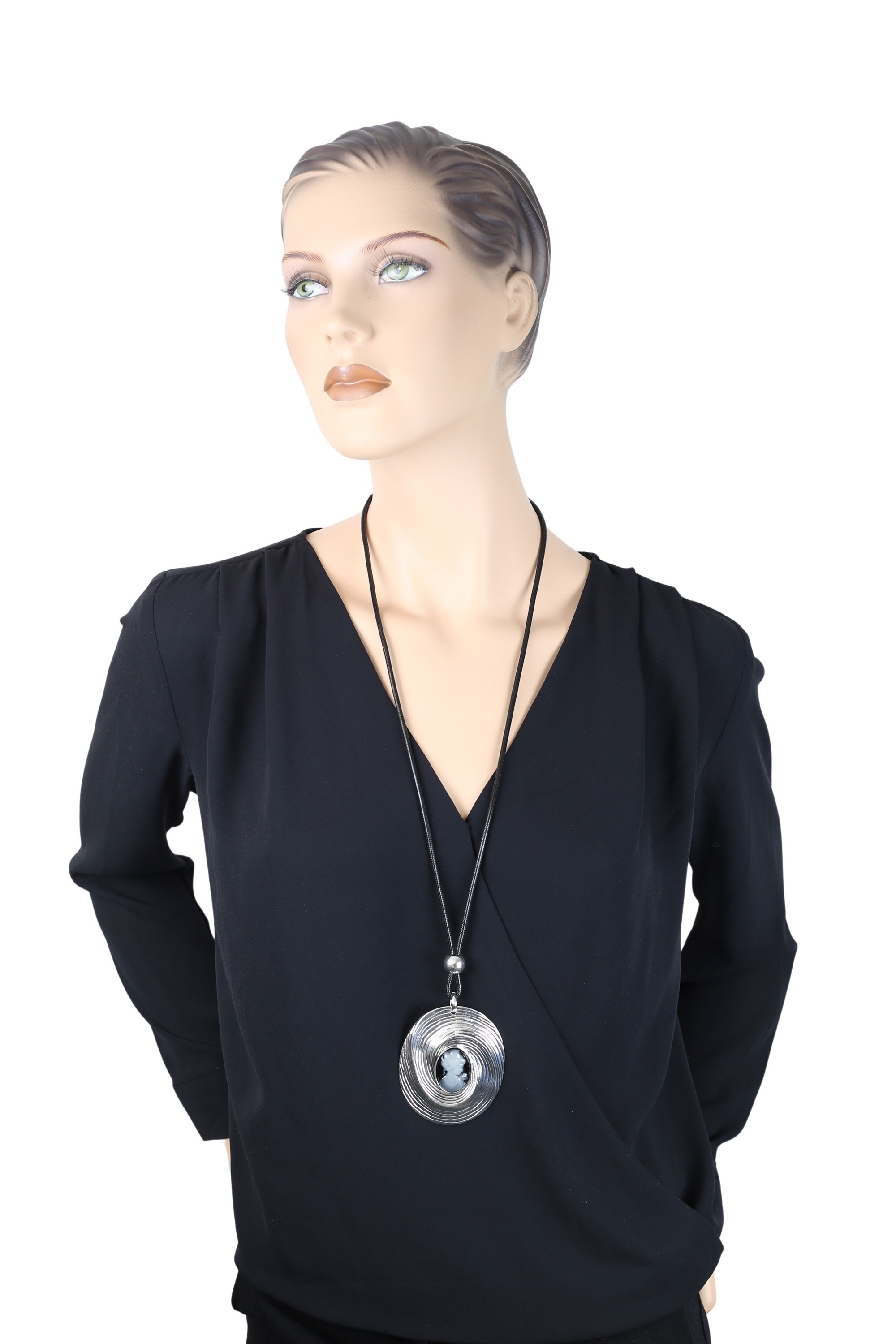 COLLEZIONE ALESSANDRO Lange Kette »Gemme Eleganze«, mit großem Metallanhänger und Gemme