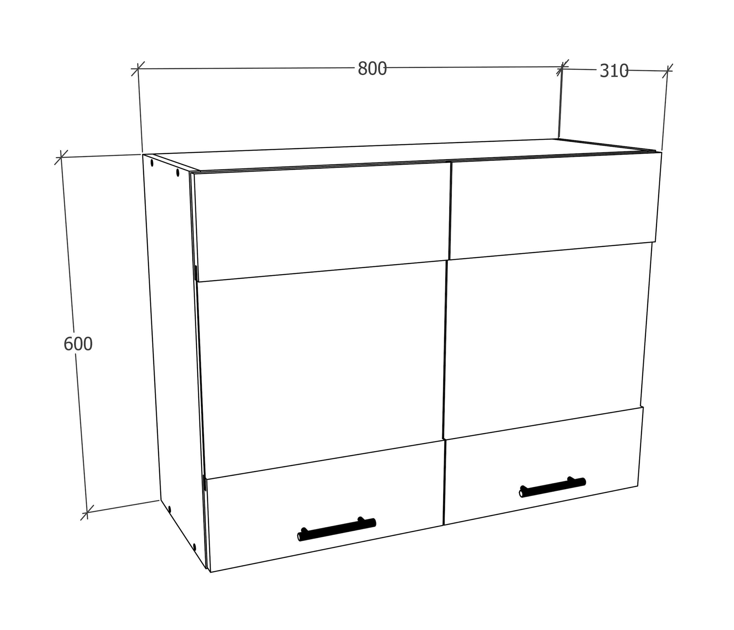 VCM Hängeschrank »Küchenschrank B. 80 cm Hängeschrank Küche Esilo«