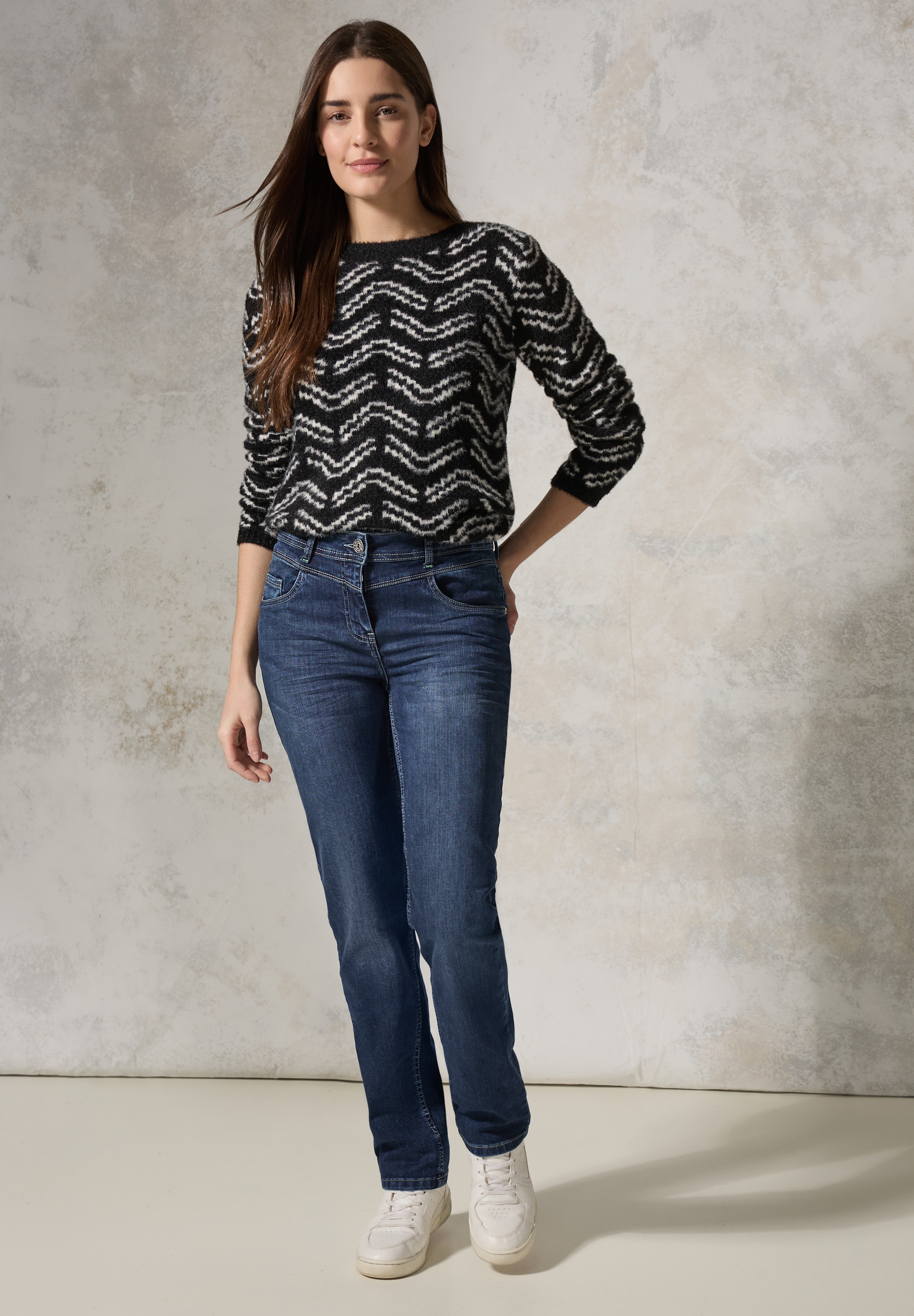 Cecil Slim-fit-Jeans, High Waist
