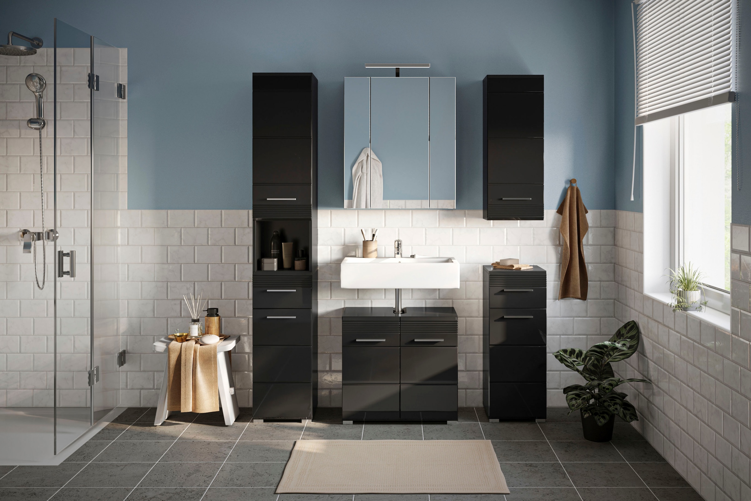INOSIGN Badmöbel-Set »Malmö, 5 teilig, bestehend aus:«, (Set, 5 St.), Badmöbel, 5-tlg