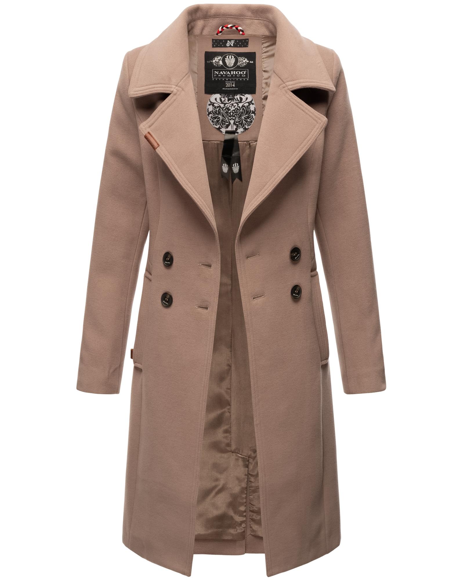 Navahoo Wintermantel »Wooly«, edler Damen Trenchcoat in Wollmantel-Optik