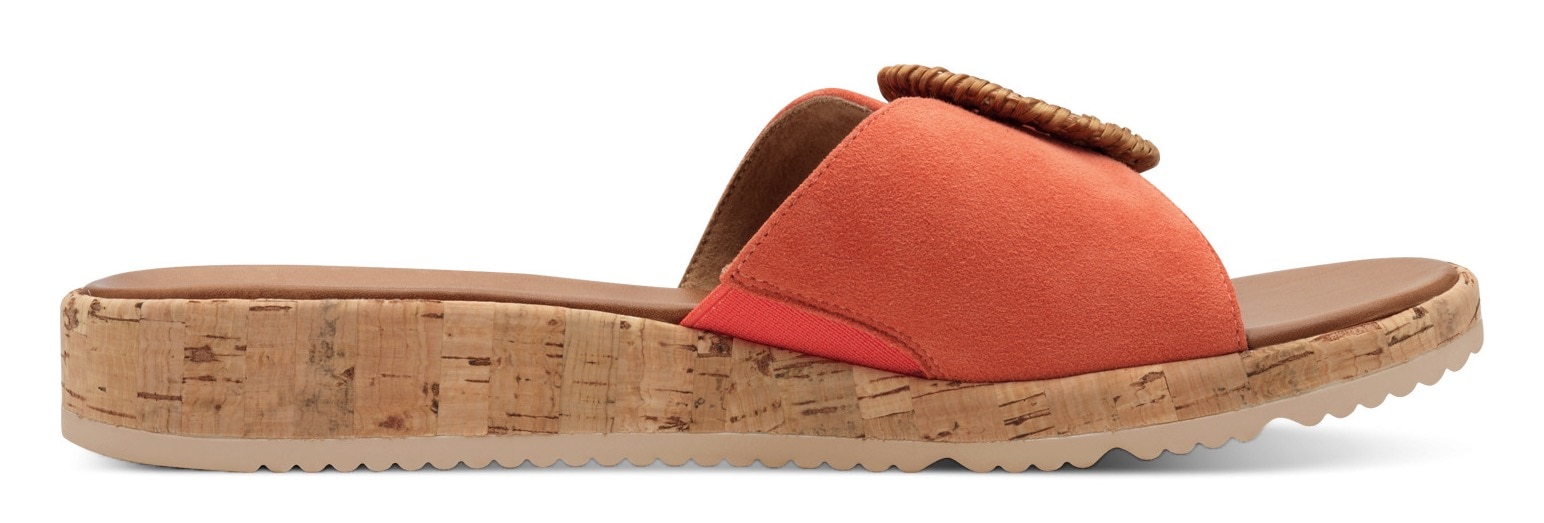 Tamaris Pantolette, Keilabsatz, Sommerschuh, Schlupfschuh mit hübscher Zierschnalle