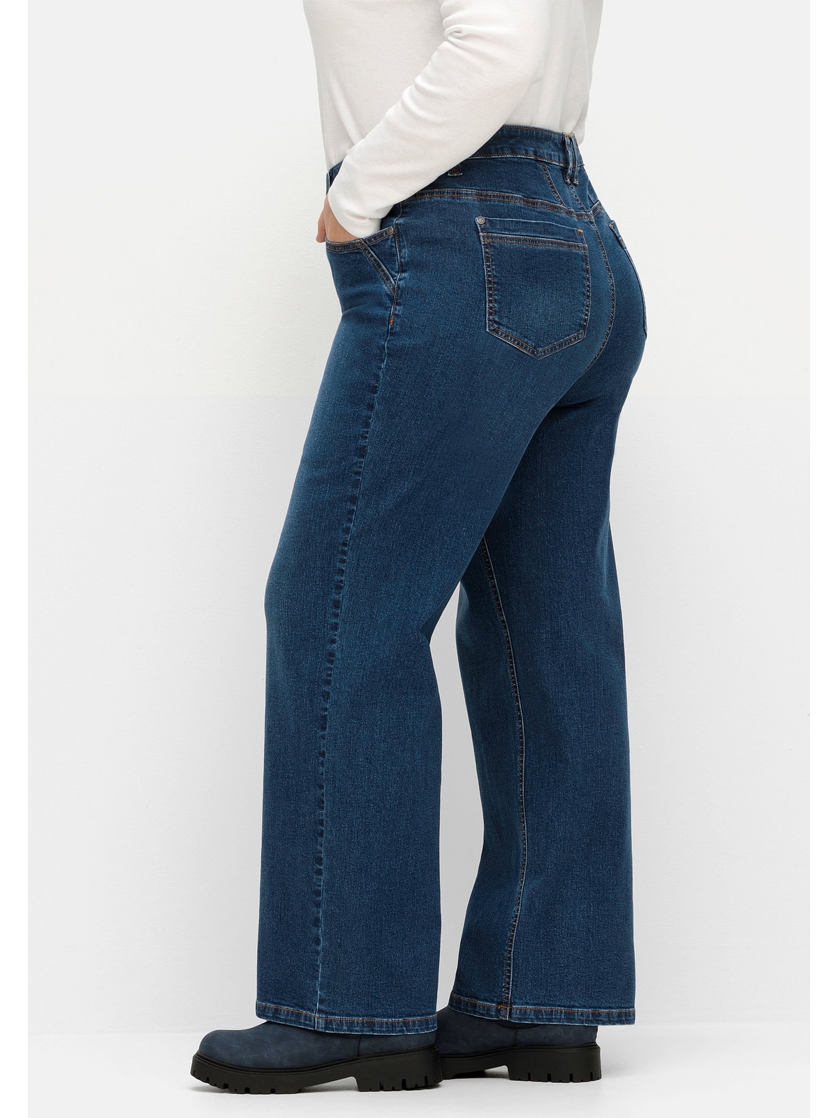 Sheego Weite Jeans »Große Größen«, ELLA für kräftige Oberschenkel und Waden  bestellen | BAUR