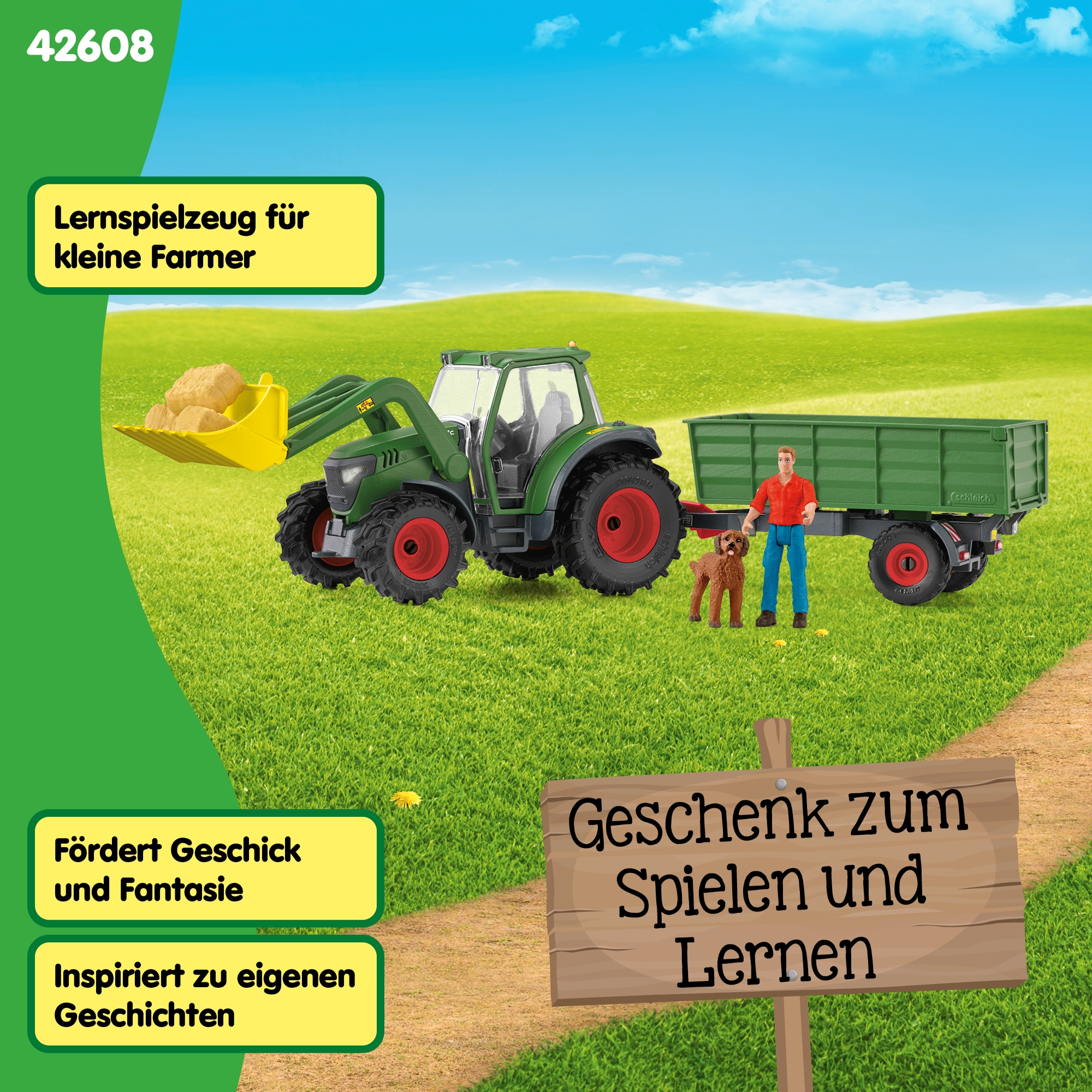 Schleich® Spielwelt »FARM WORLD, Traktor mit Anhänger  (42608)«