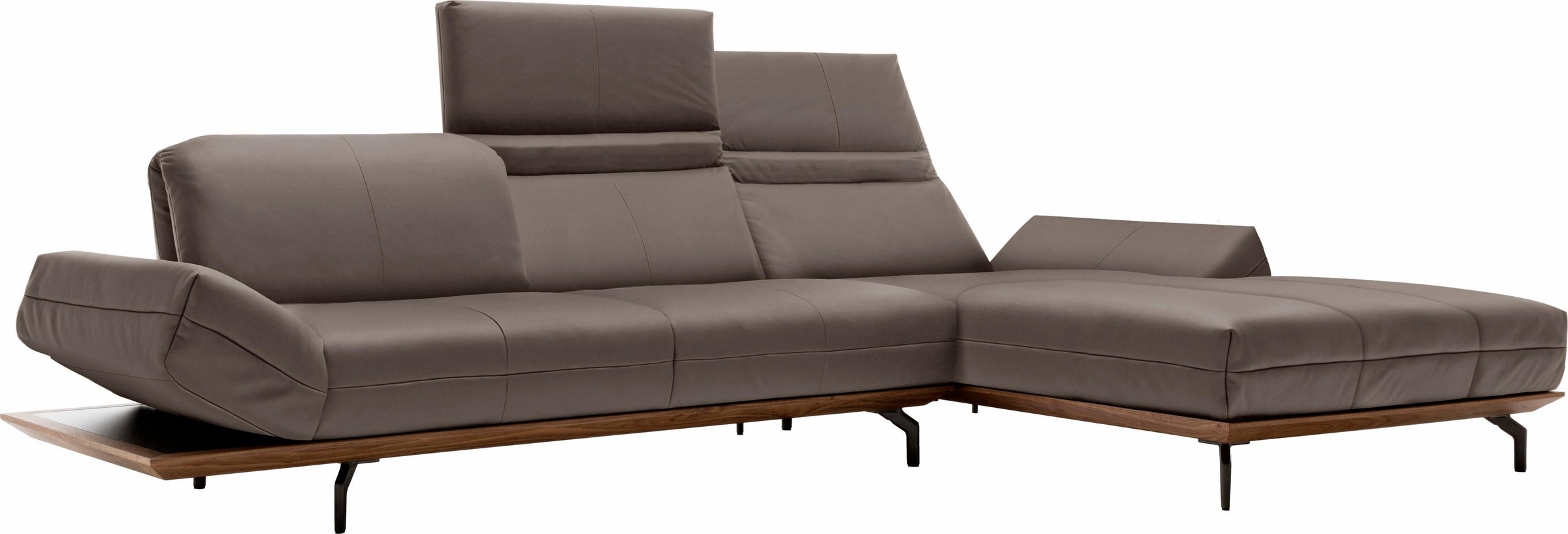 Thumbnail - Creation BY ROLF BENZ Ecksofa "CR.420, Designecksofa, L-Form" in 2 Qualitäten, Holzrahmen in Eiche Natur oder Nußbaum, B...