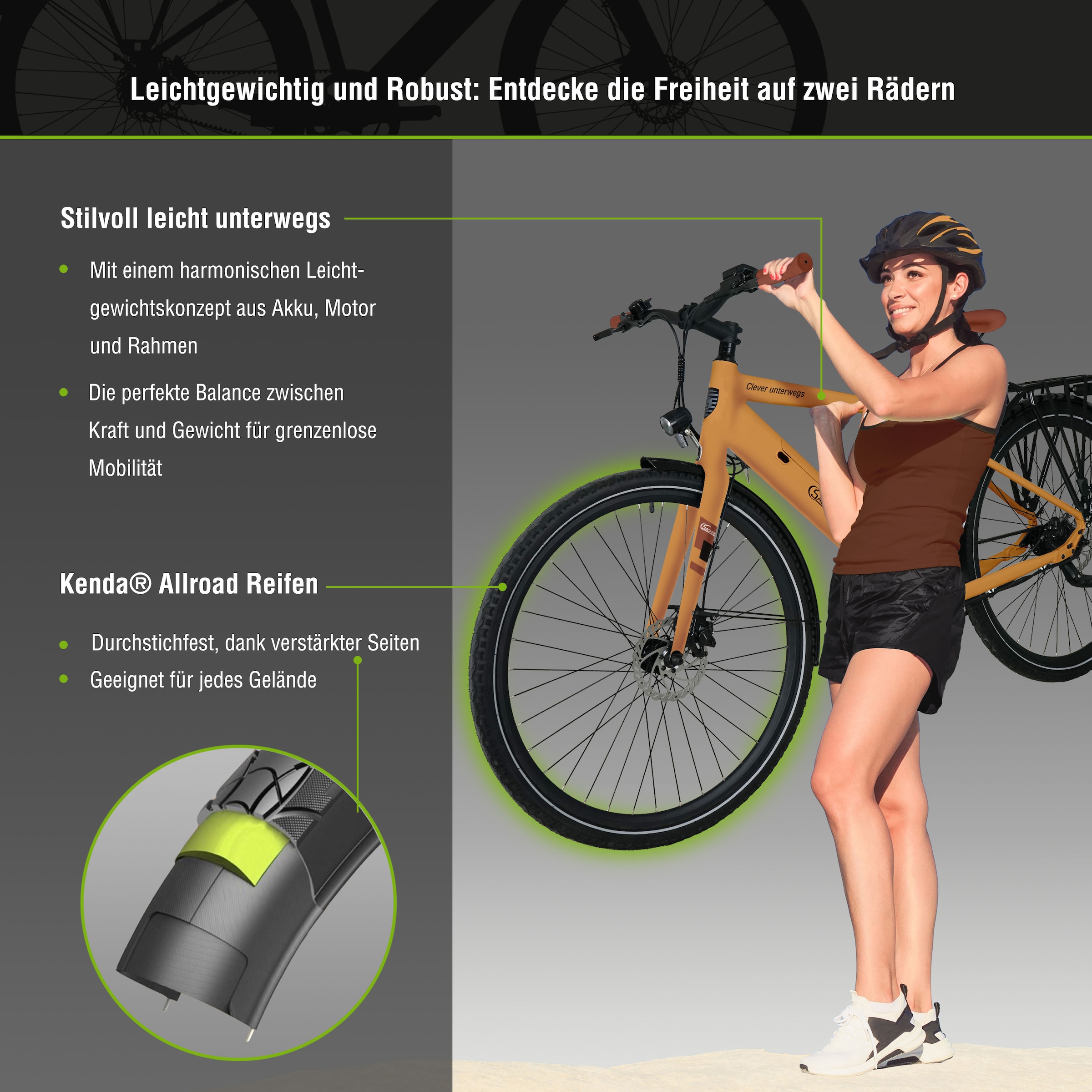 SachsenRad E-Bike »C3T«, 1 Gang, Shimano, keine, Heckmotor 250 W