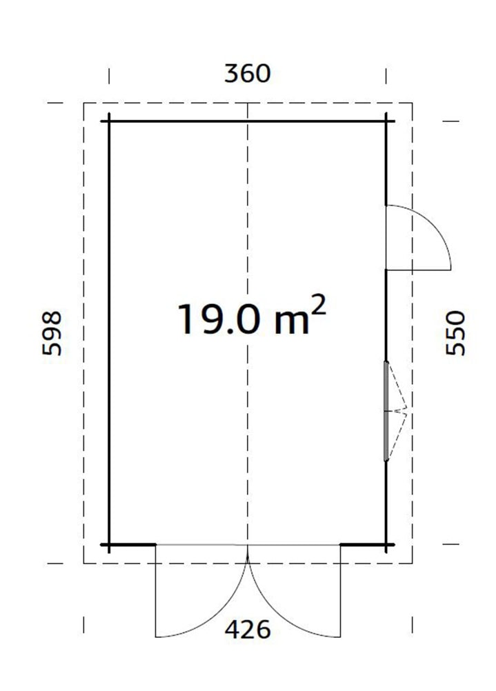 Palmako Garage »Roger, mit Holztor« BxTxH: 426x598x276 cm