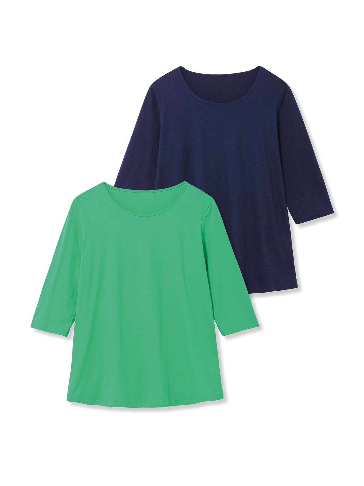 Sheego 3/4-Arm-Shirt »Große Größen«, in leichter A-Linie, Doppelpack