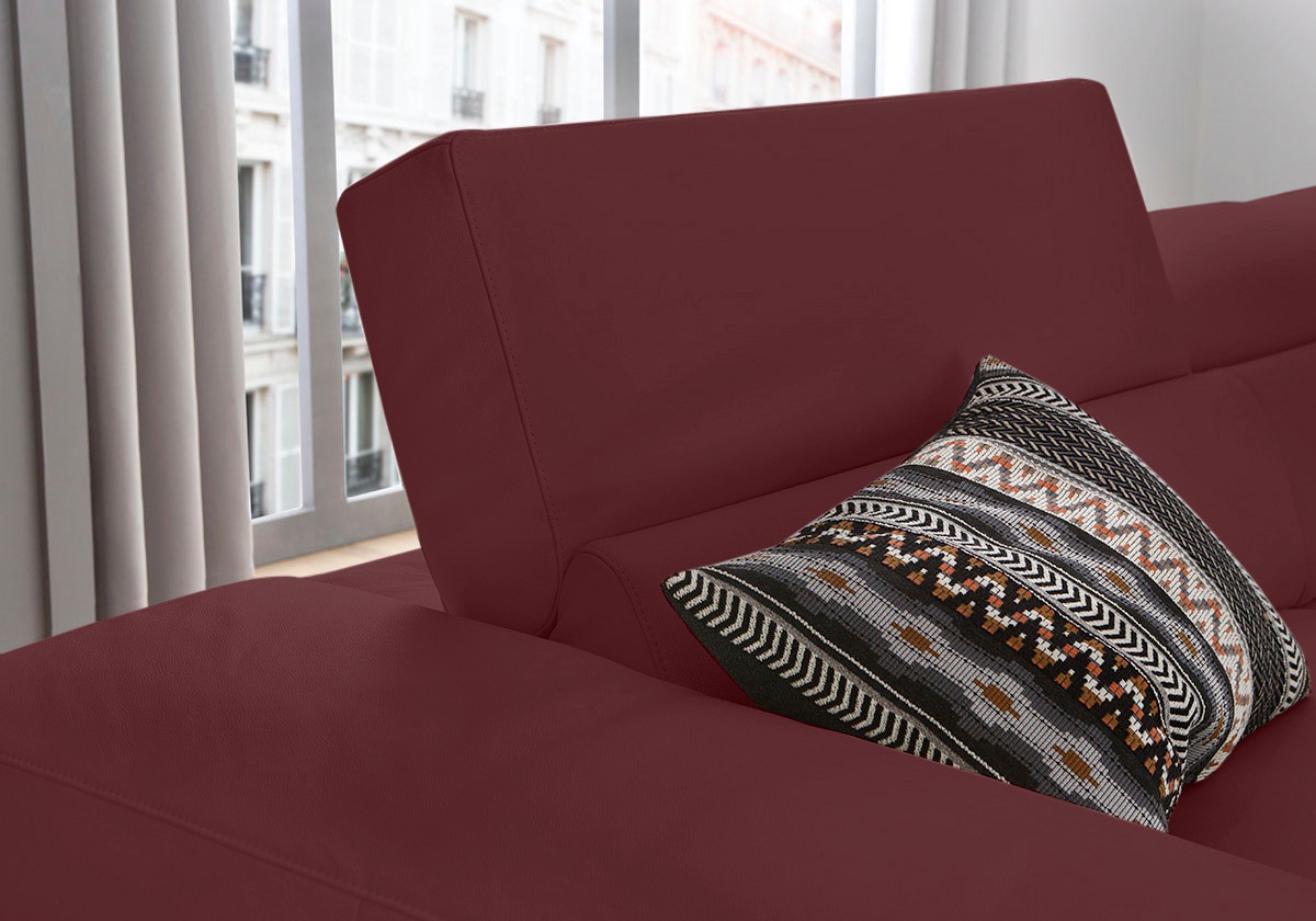 W.SCHILLIG Ecksofa »piedroo, Designsofa mit tollem Sitzkomfort, bequem und elegant, L-Form«, Kopfteilverstellung, wahlweise mit Sitztiefenverstellung, Breite 303cm