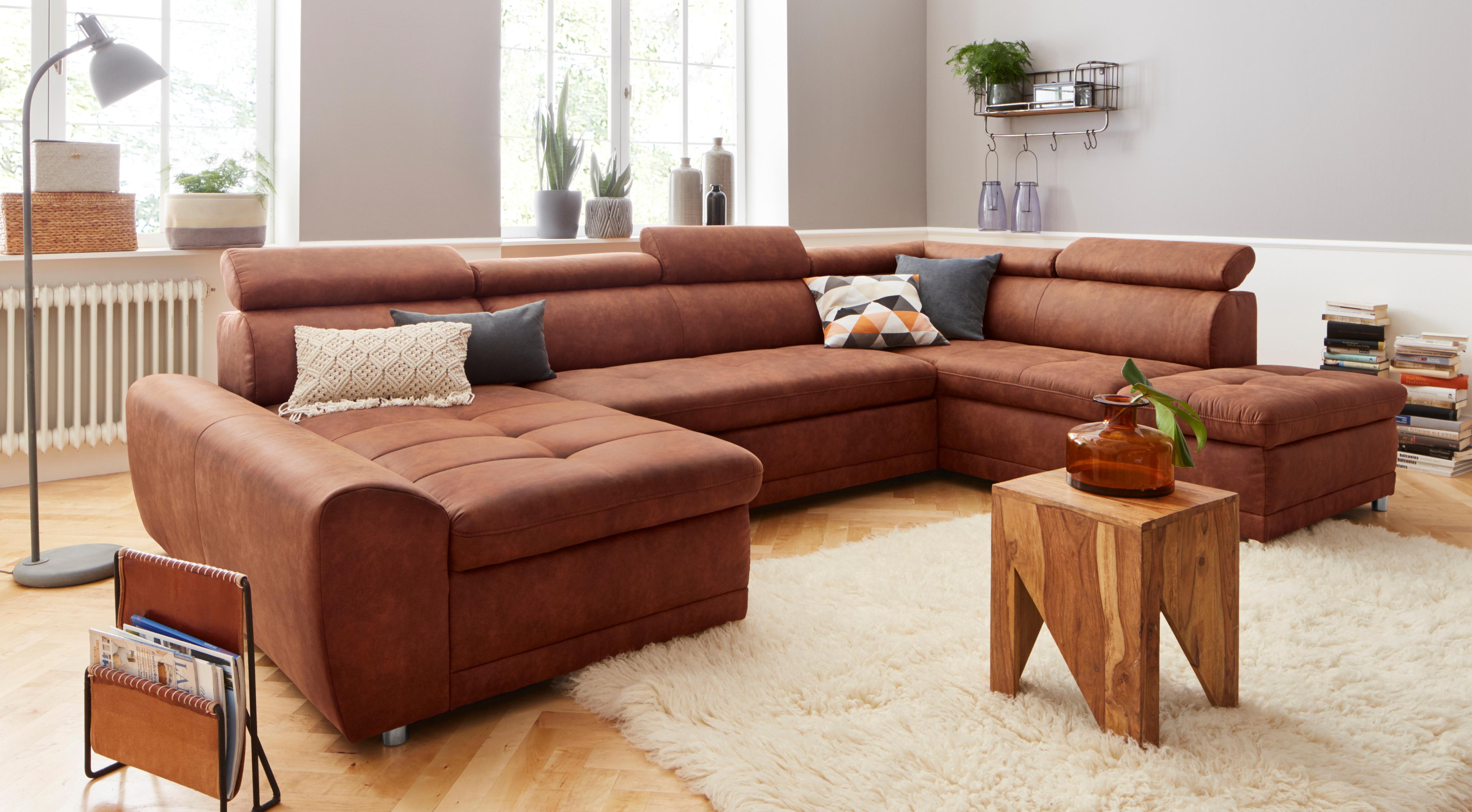 sit&more Wohnlandschaft "Riva U-Form" wahlweise mit Schlaffunktion